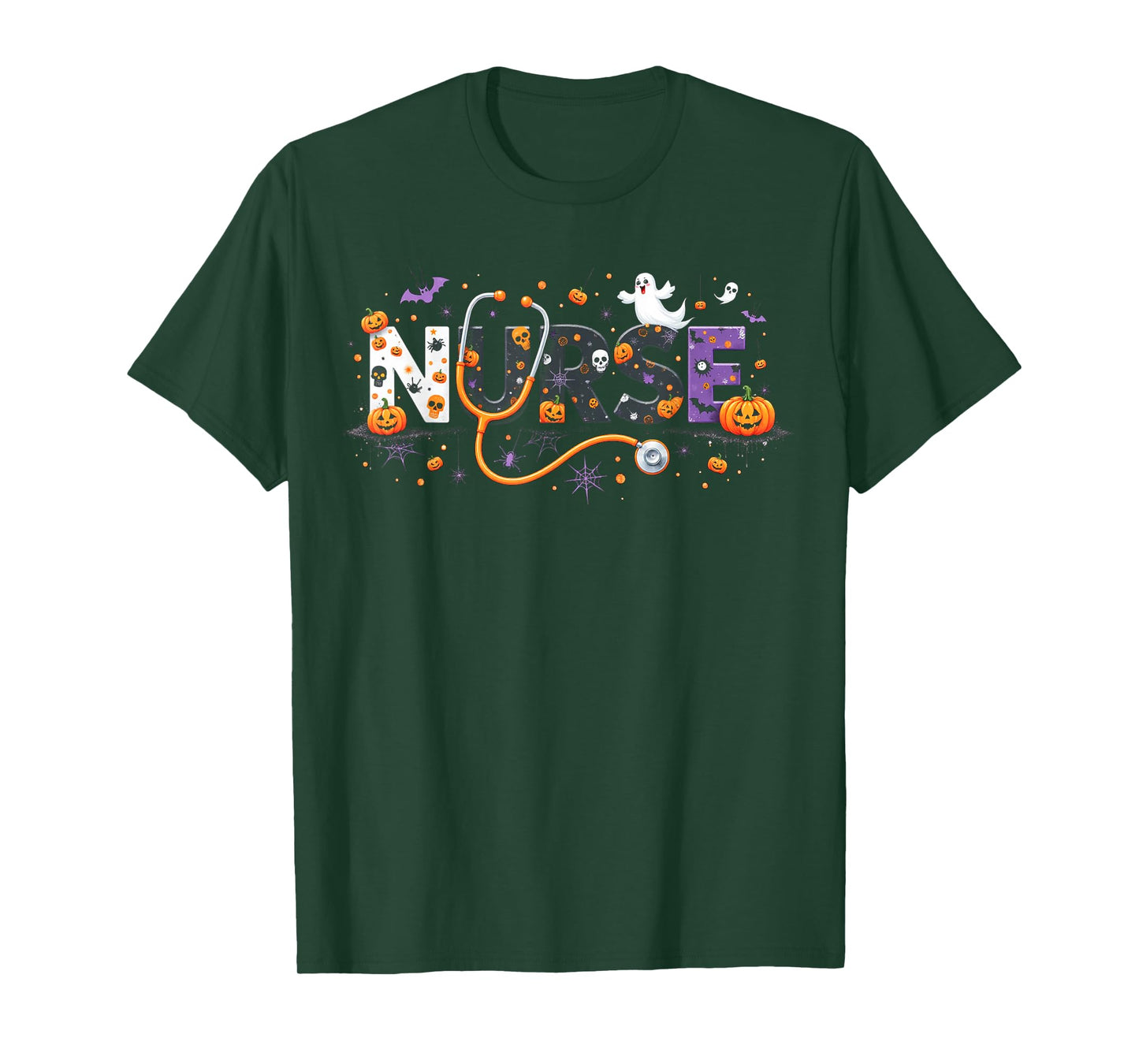 Halloween Nurse 2025 Funny Letter Nursing School Life Fall T-Shirt