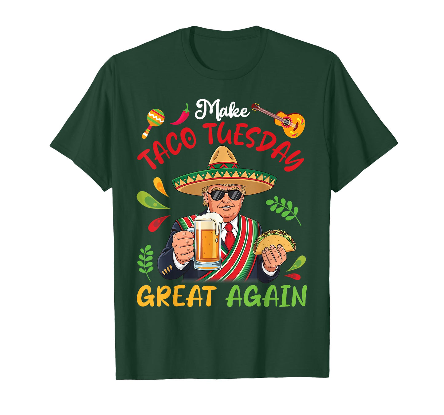 Trump with Tacos and Beer Make Taco Tuesday Great Again T-Shirt