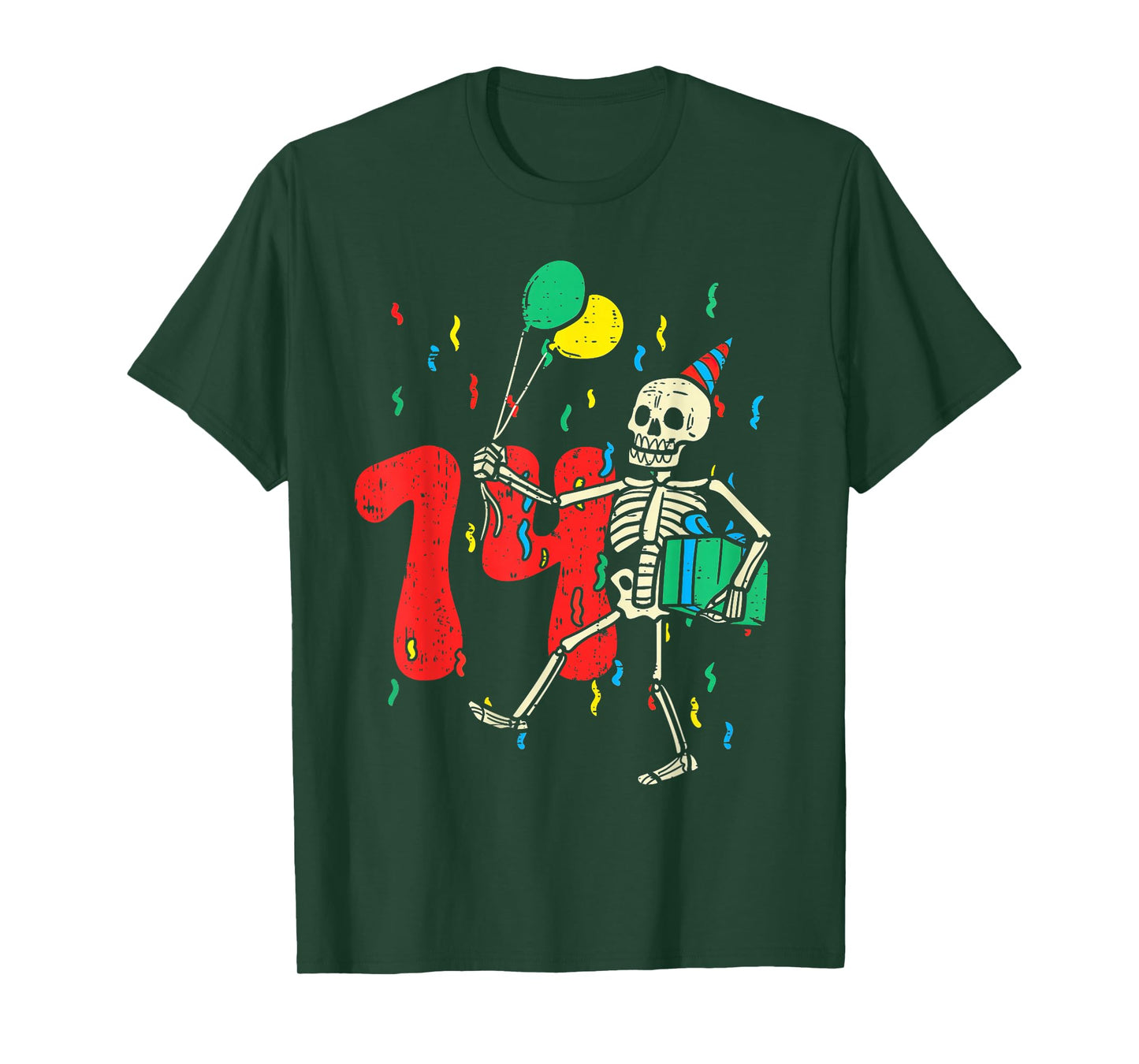 My 14th Birthday Skeleton Halloween 14 Year Old Funny Gift T-Shirt