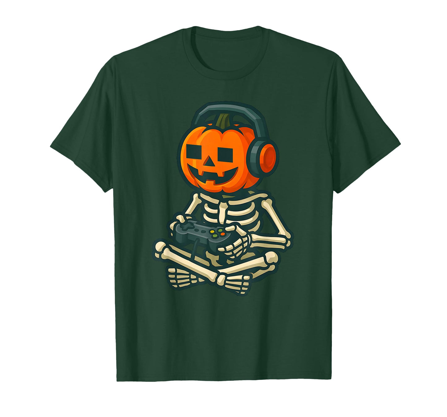 Halloween Jack o Lantern Gamer Funny Pixel Video Gaming Boys T-Shirt