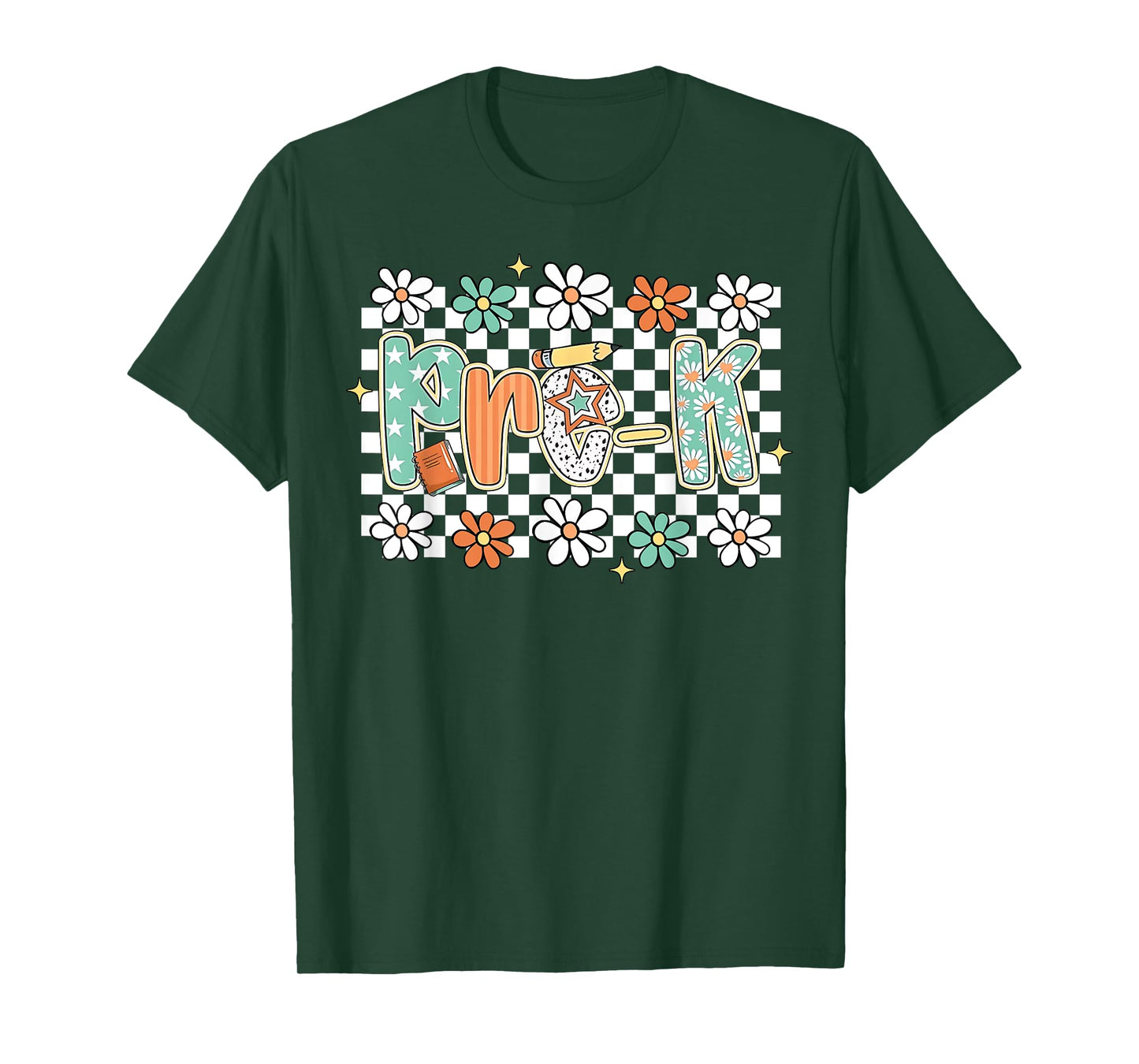 Pre-K Teacher Retro Floral Preschool Back To School T-Shirt