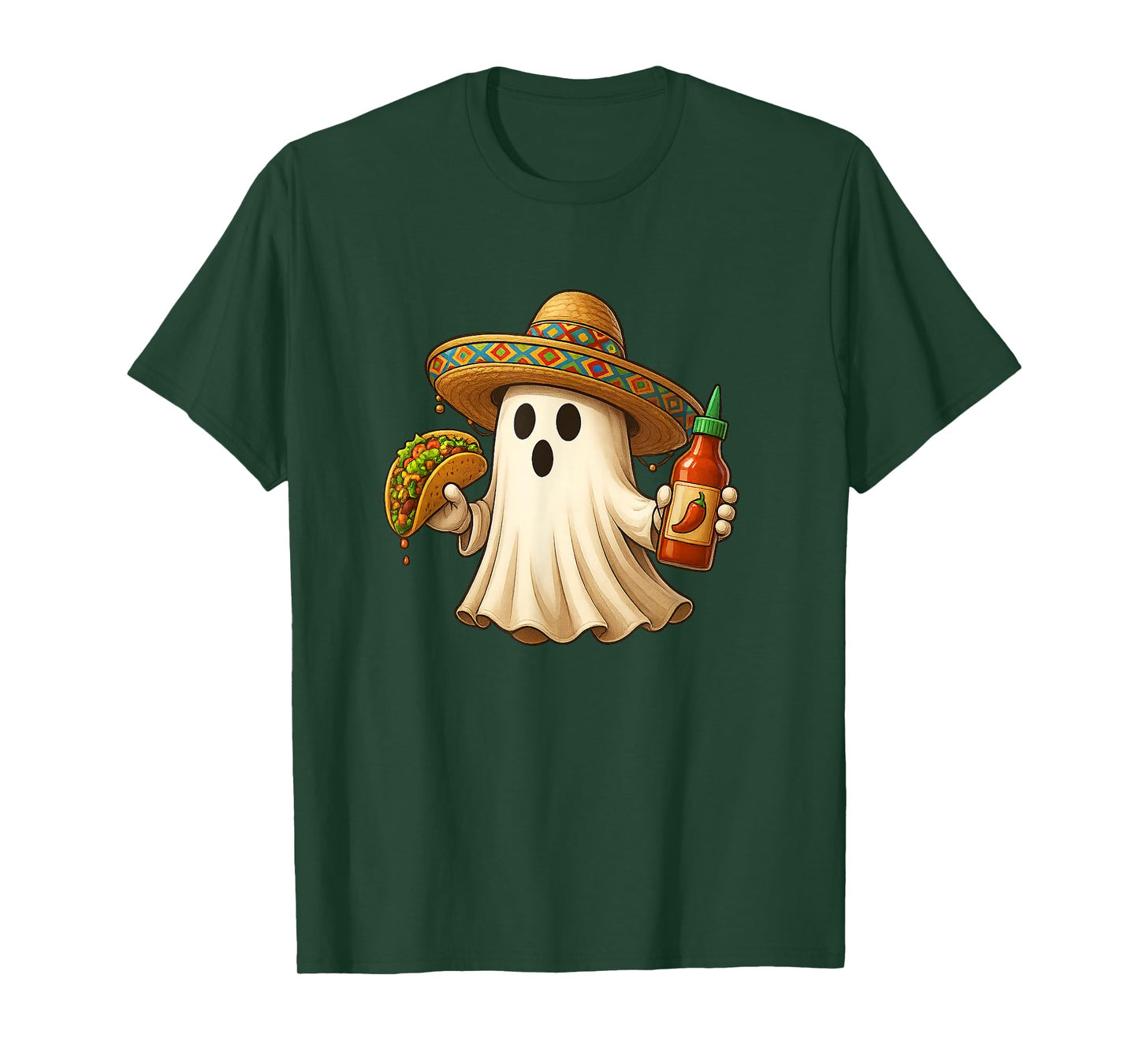 Tacos Halloween Mexican Food Halloween Tacos Chef Ghost T-Shirt