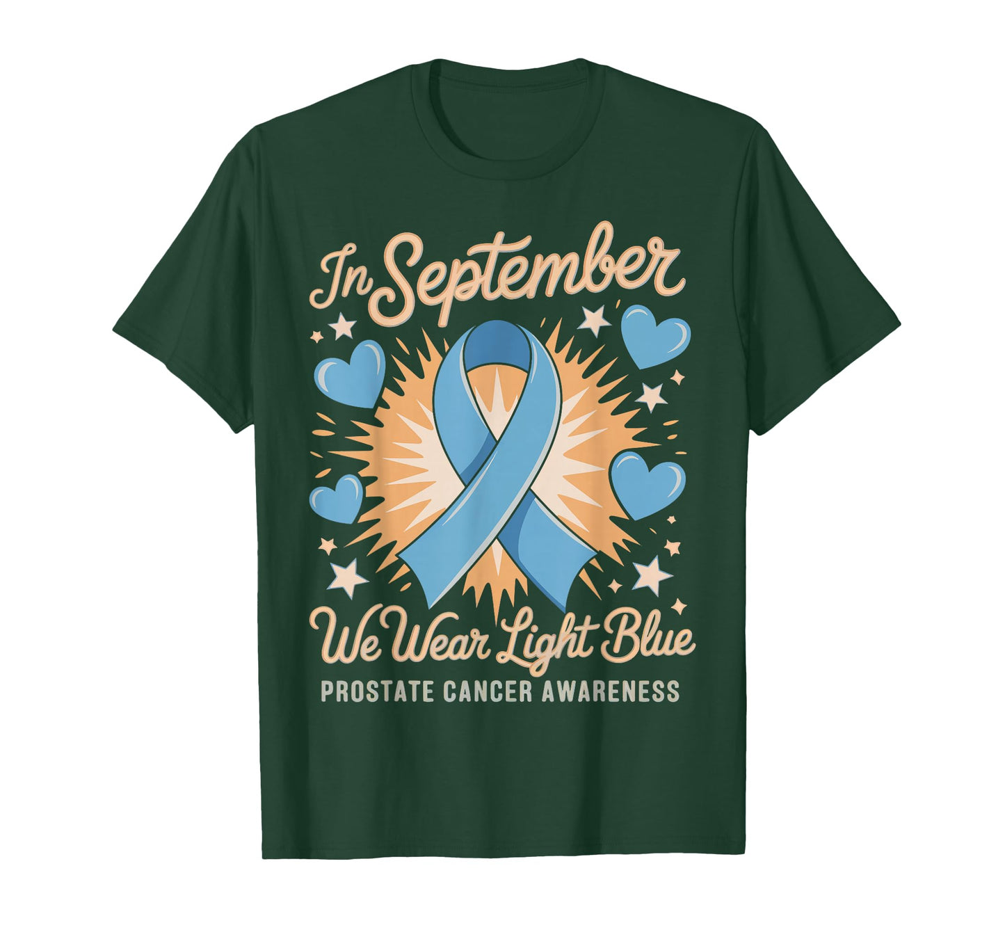 In September We Wear Light Blue Prostate Cancer Awareness T-Shirt