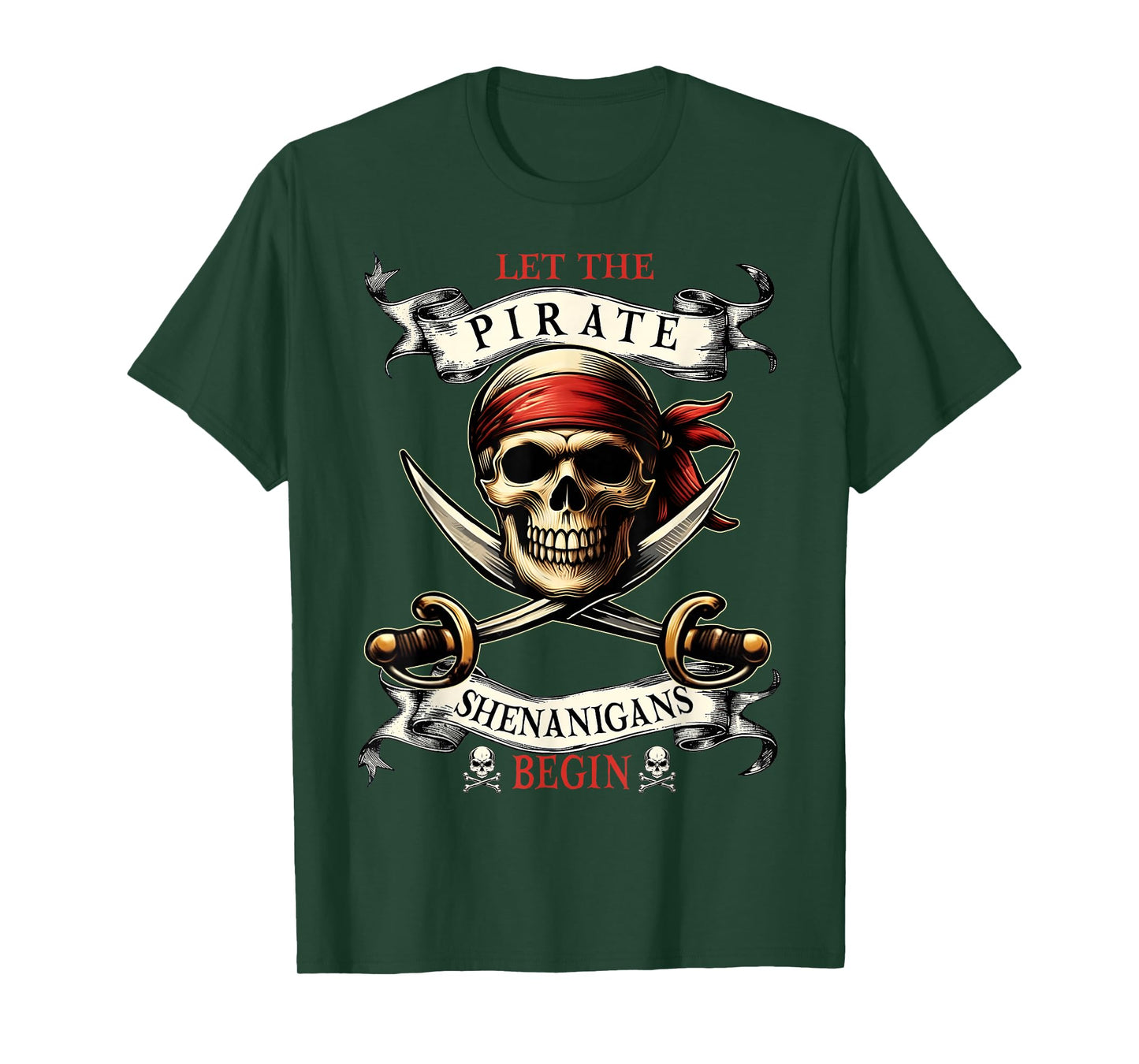 Let The Pirate Shenanigans Begin Pirate Skull Halloween Boys T-Shirt