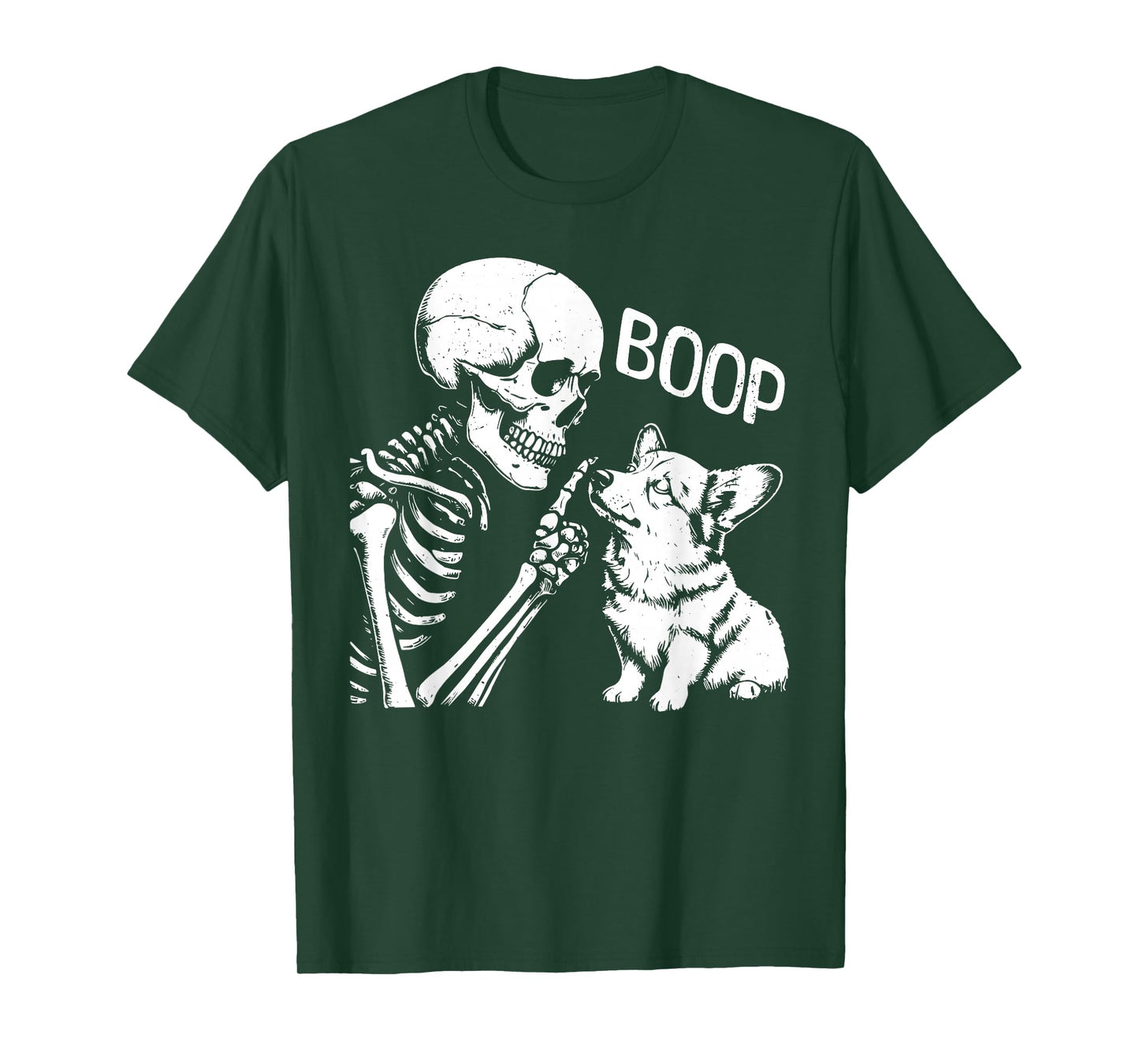 Cute Corgi Dog Boop Hand Skeleton Halloween Spooky Season T-Shirt