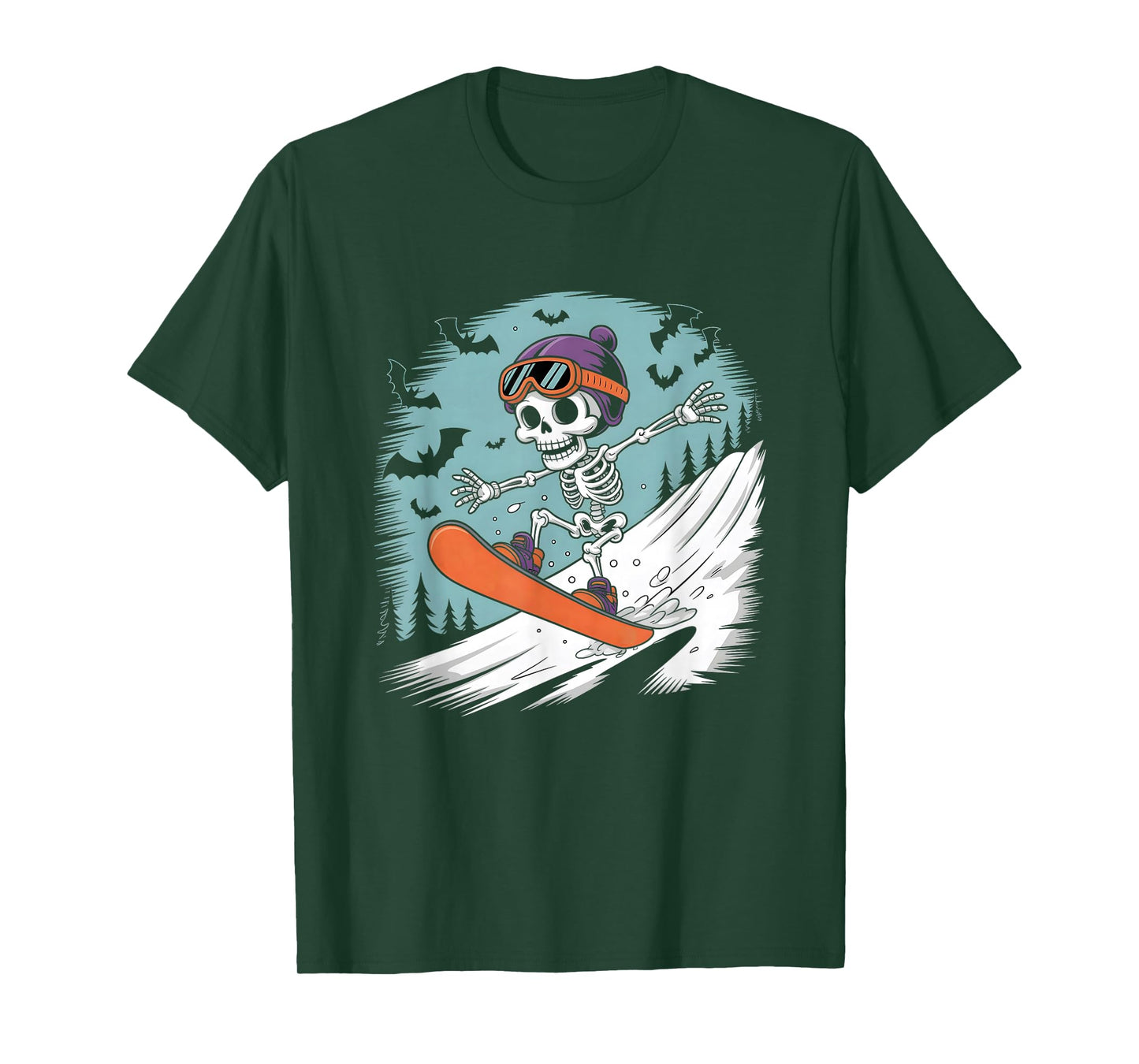 Halloween Skeleton Snowboard T-Shirt