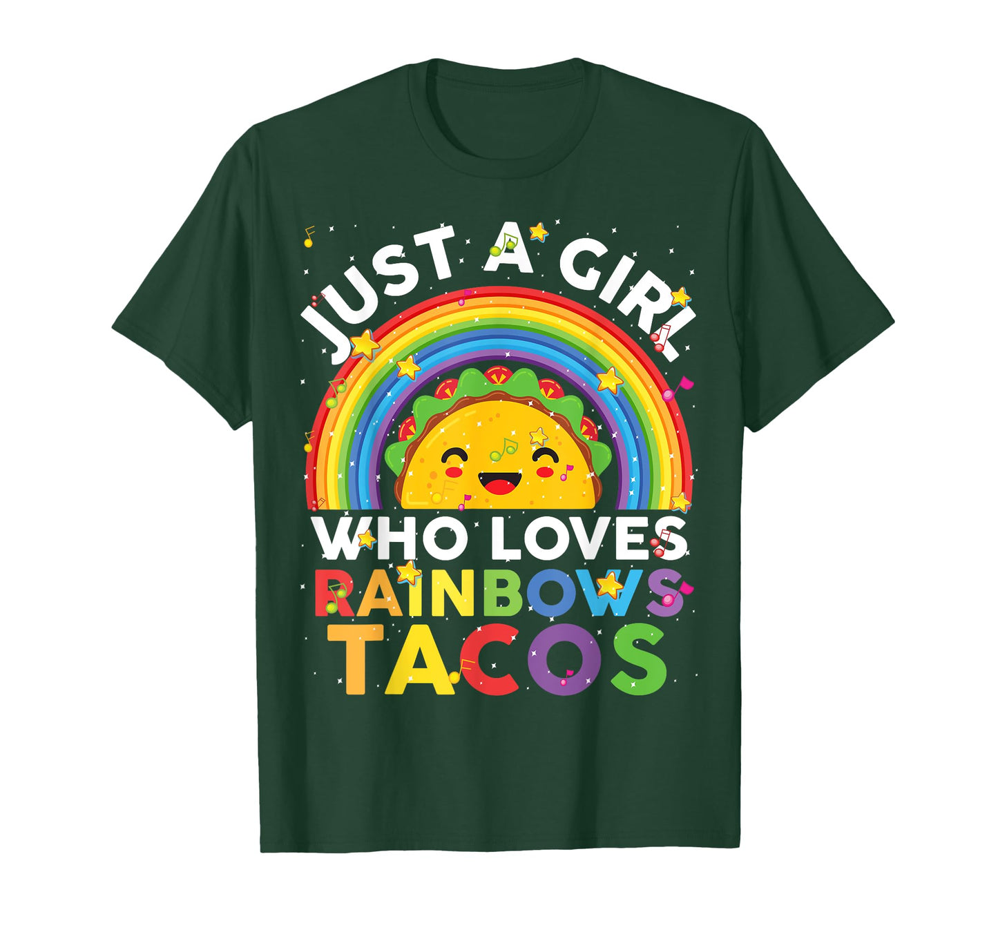 Taco-Shirt Funny Just A Girl Who Loves Rainbow And Taco Kids T-Shirt