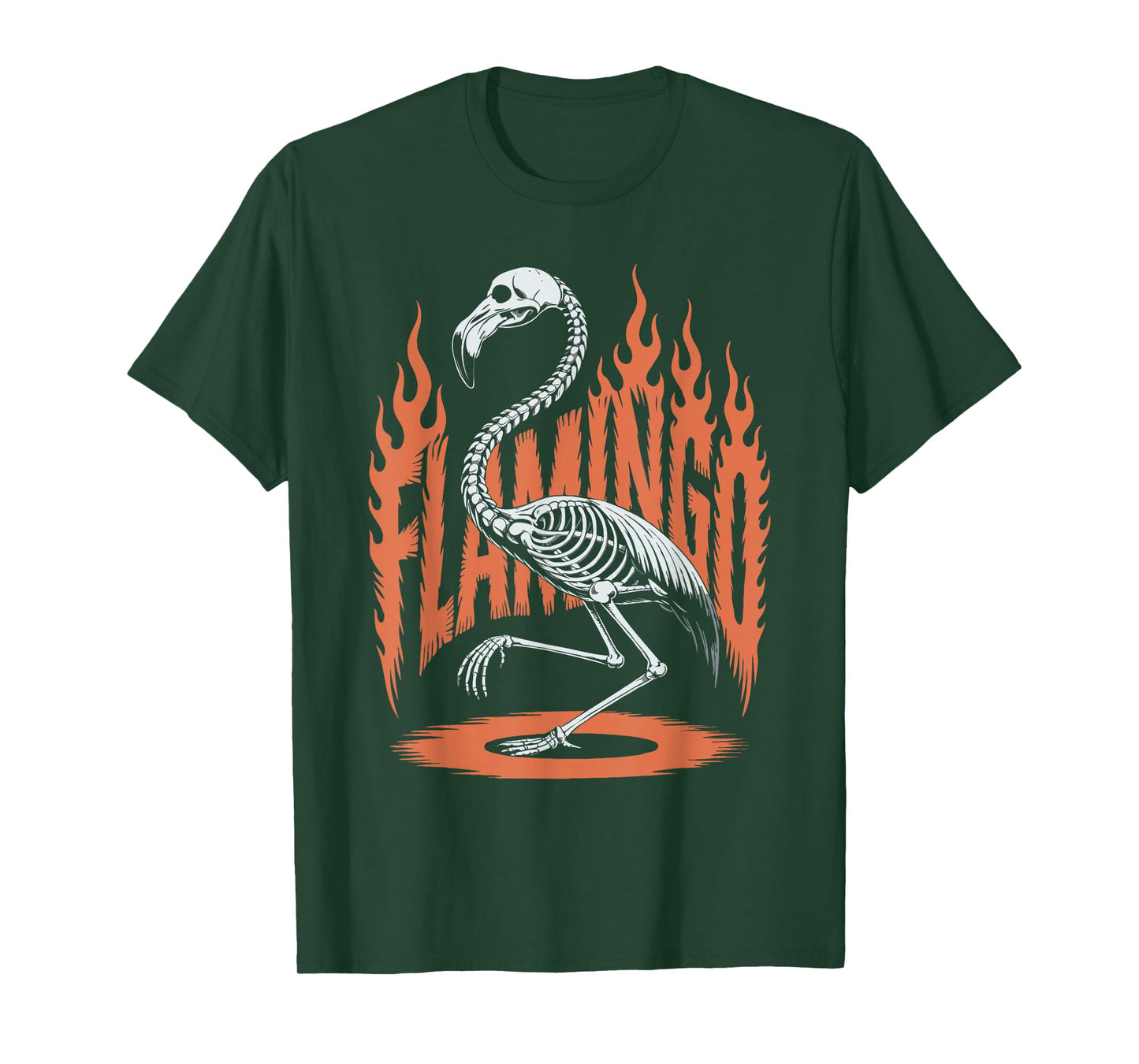 Spooky Flamingo Skeleton Halloween T-Shirt