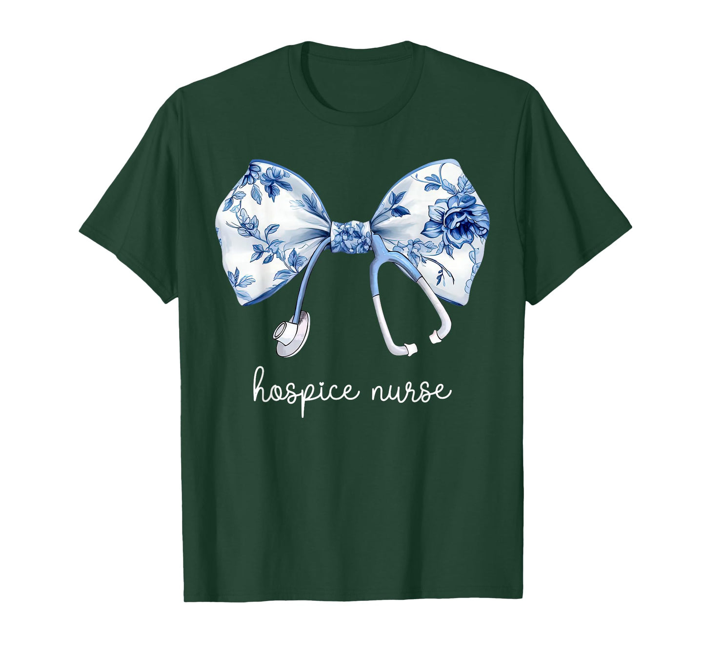 Stethoscope Coquette Bow Hospice Nurse Aide Palliative Care T-Shirt