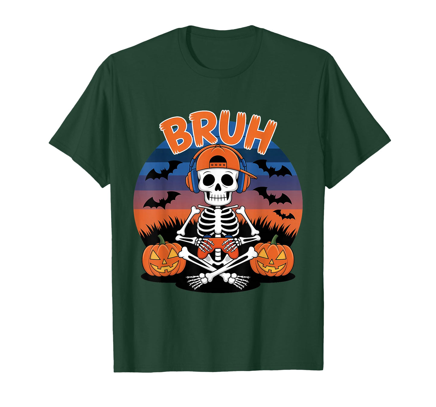 Halloween Skeleton Video Gaming Gamer Youths Men & Teens T-Shirt