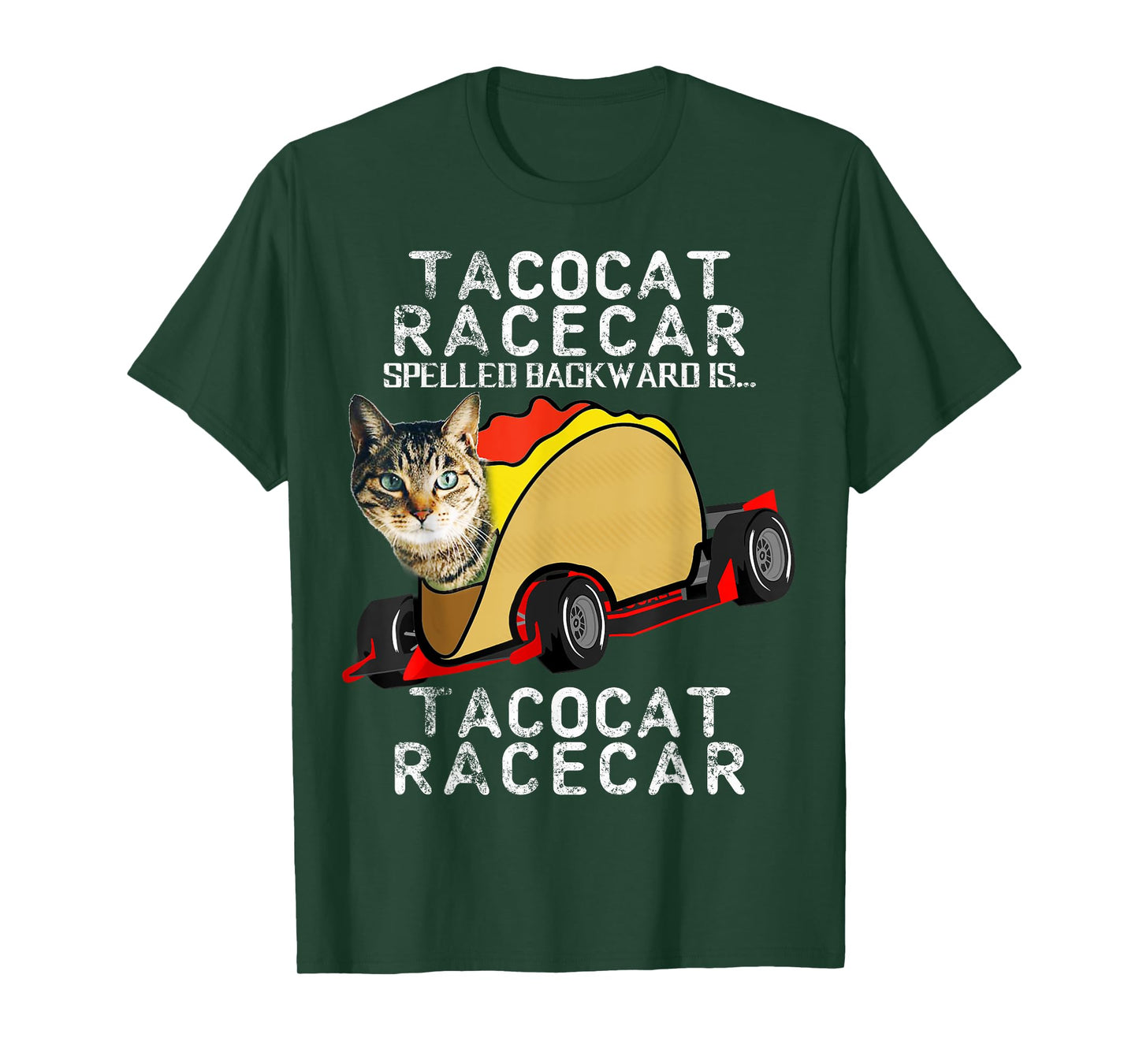 Tacocat Racecar Crazy Mexican Food Fast Car Funny Taco Shirt Men Women Girls Kids T-Shirt