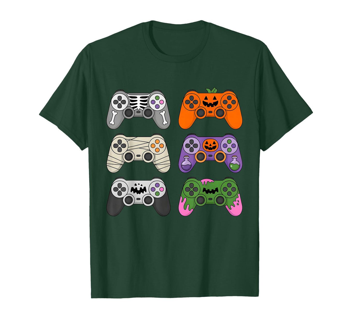 Halloween Skeleton Zombie Gaming Controllers Mummy Boys Kids T-Shirt