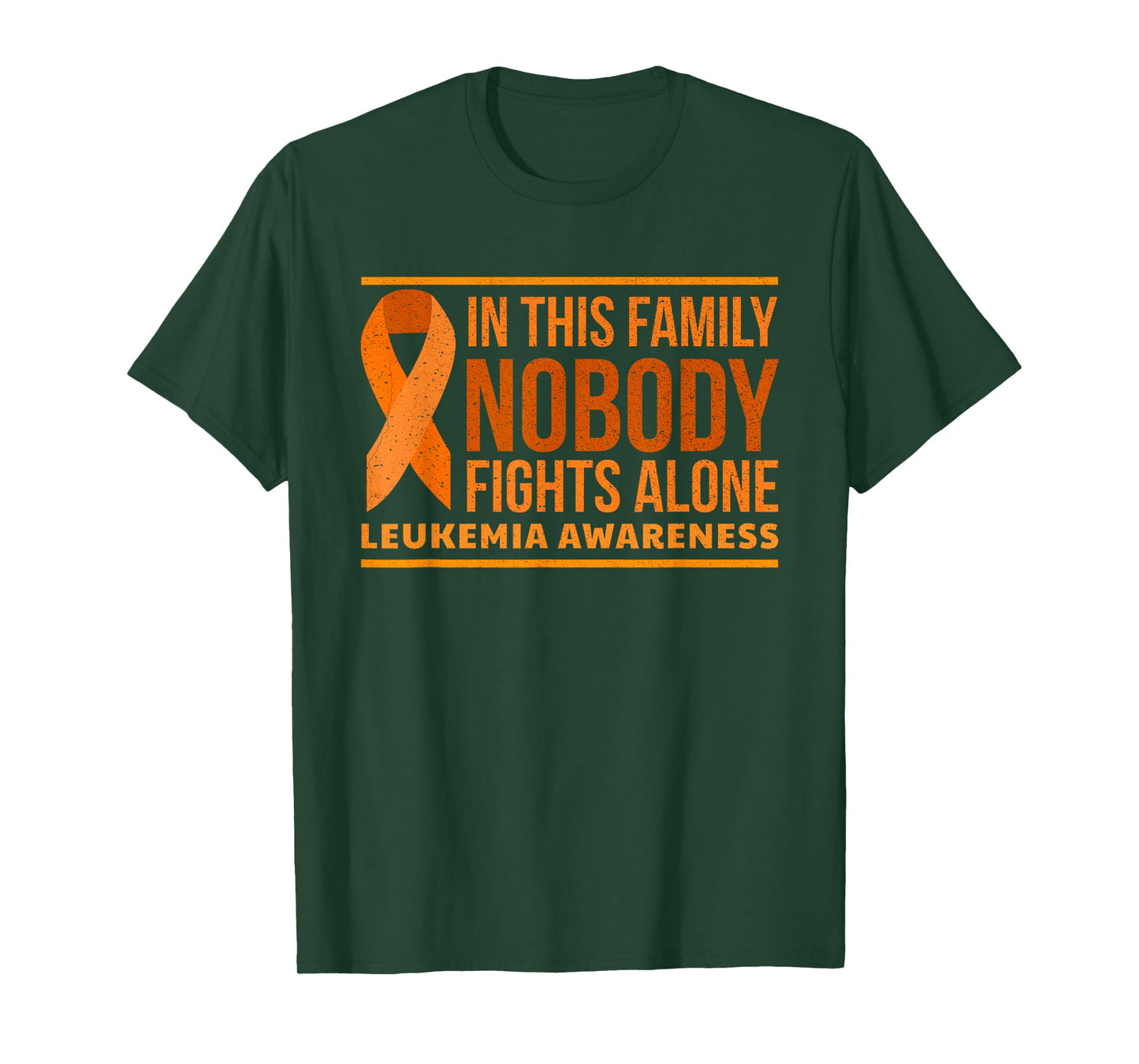 Leukemia Awareness In This Family Nobody Fights Alone T-Shirt, Black