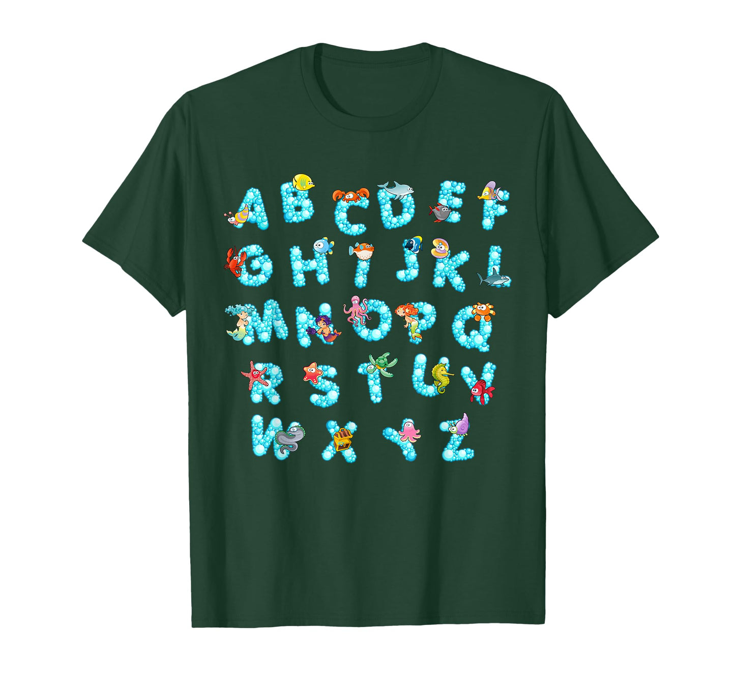 Funny Alphabet Ocean Animal Kindergarten Teacher T-Shirt