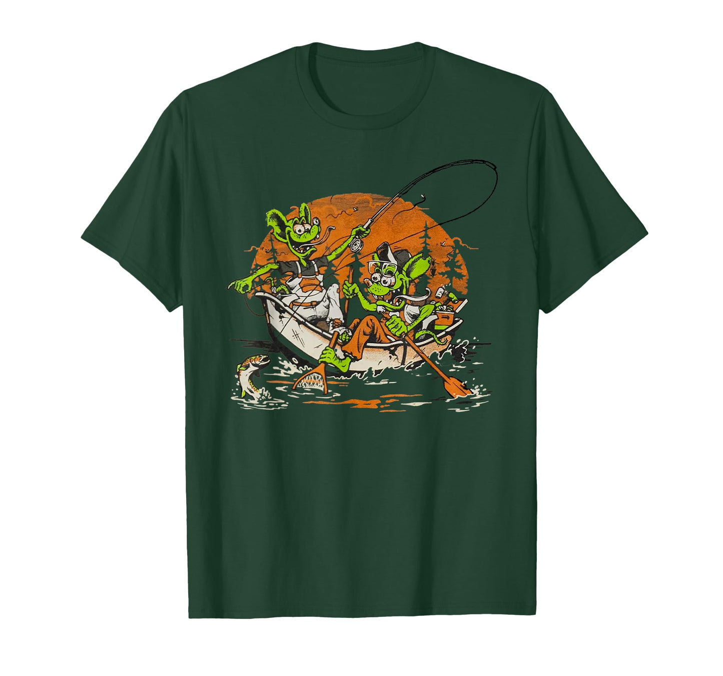 River Rats Mouse Monster Fishing On Halloween T-Shirt