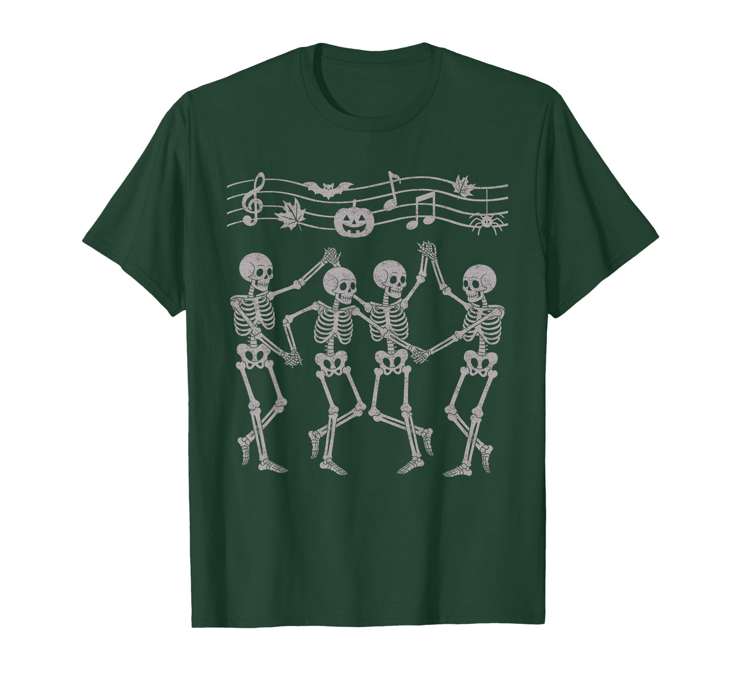 Dancing Skeletons Halloween Music Notes Symphony Dance T-Shirt