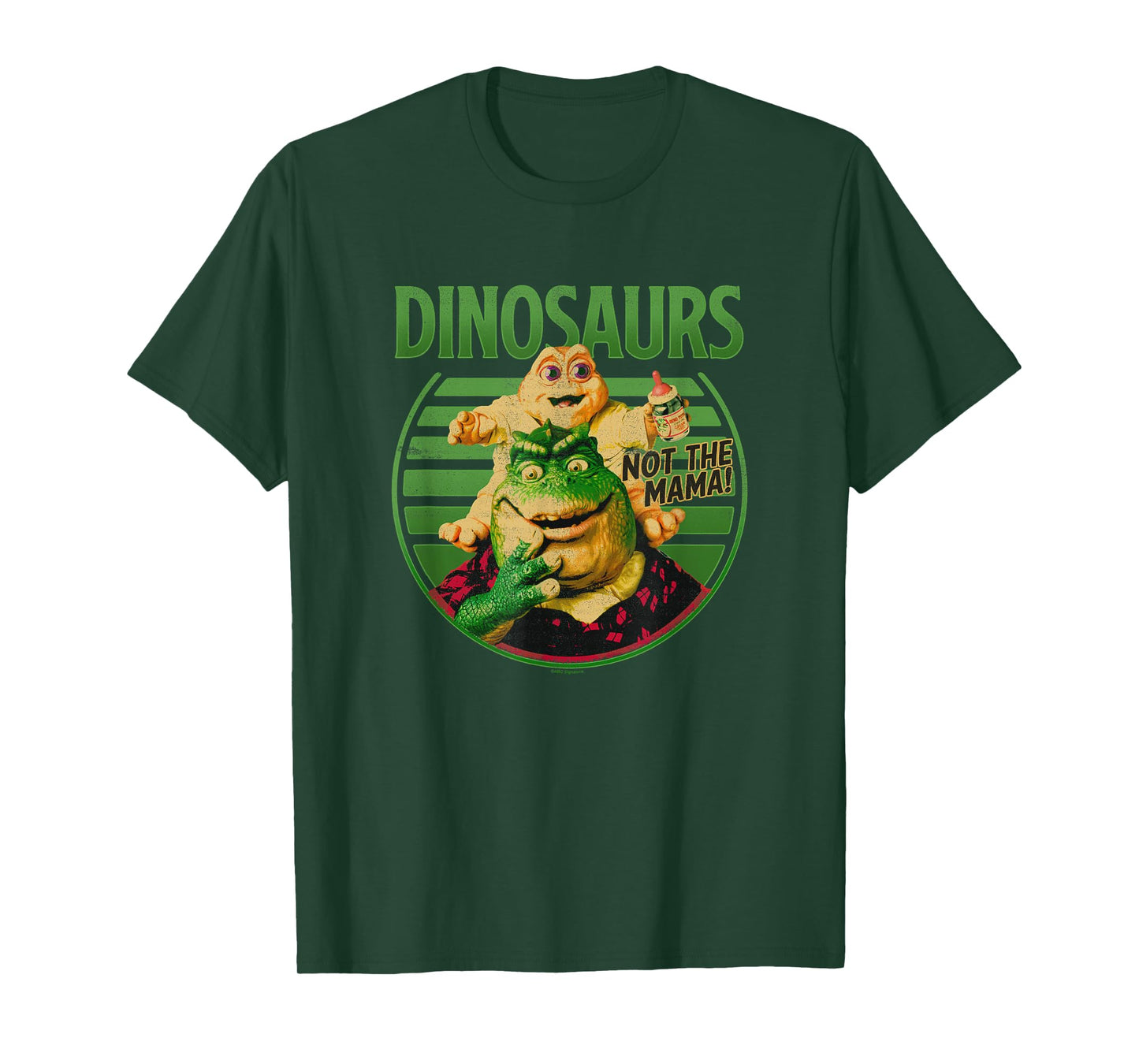 Dinosaurs Not The Mama! Baby & Earl Sinclair Big Retro Logo T-Shirt