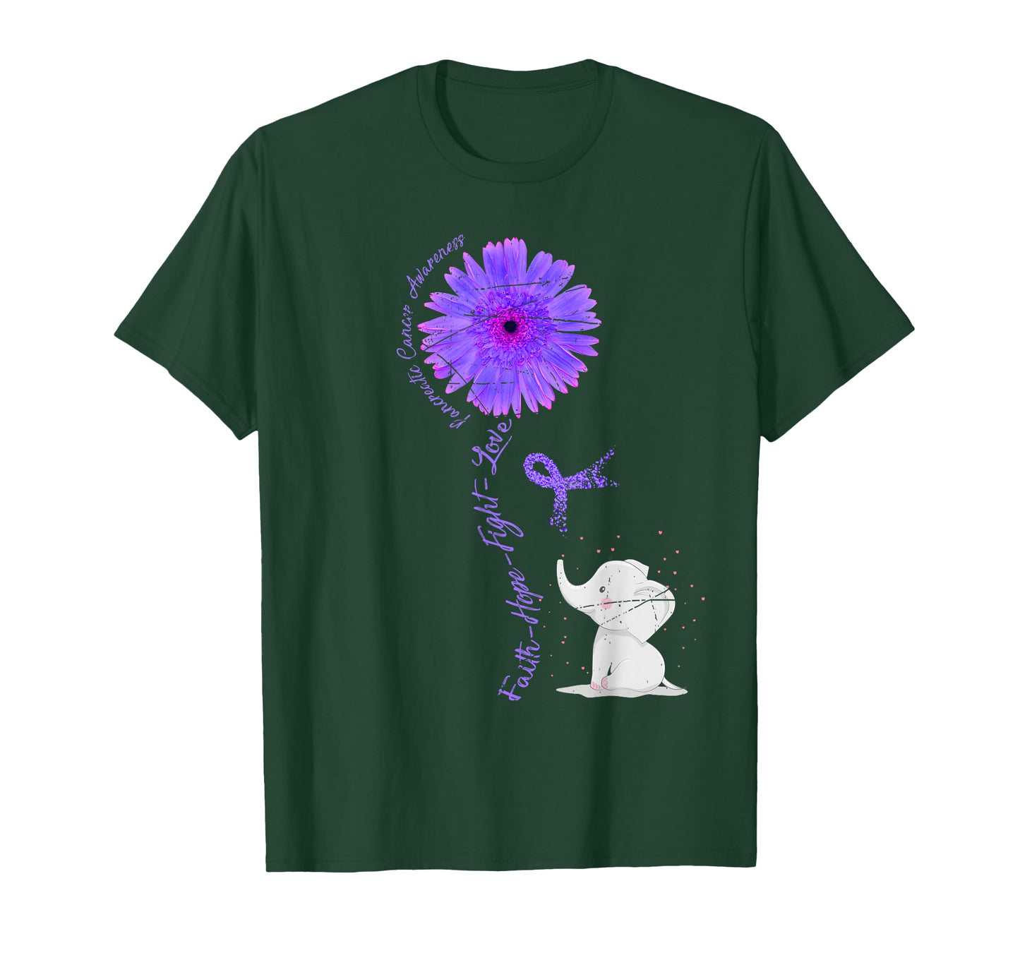 Cancer Fight Support Purple Ribbon Gift Pancreatic Cancer T-Shirt