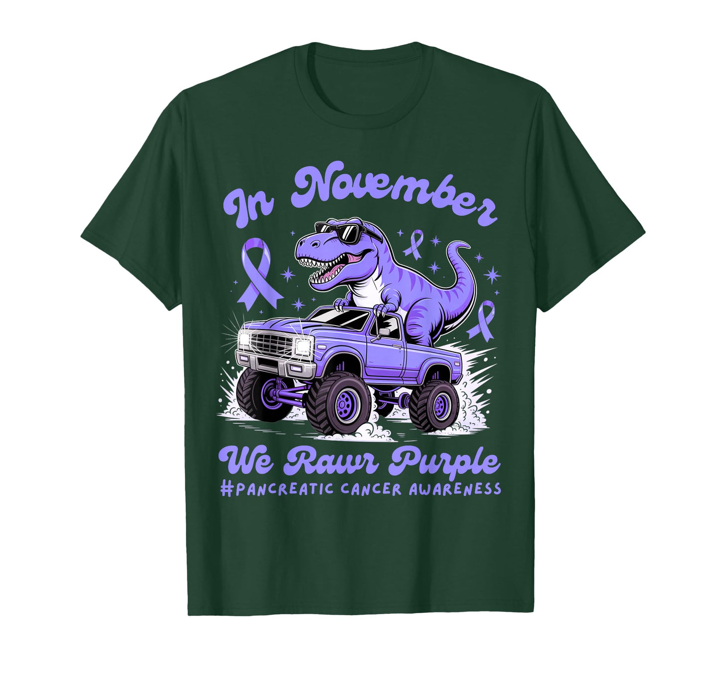 Pancreatic Cancer Support Squad T-Rex Dino Kids Boys Toddler T-Shirt