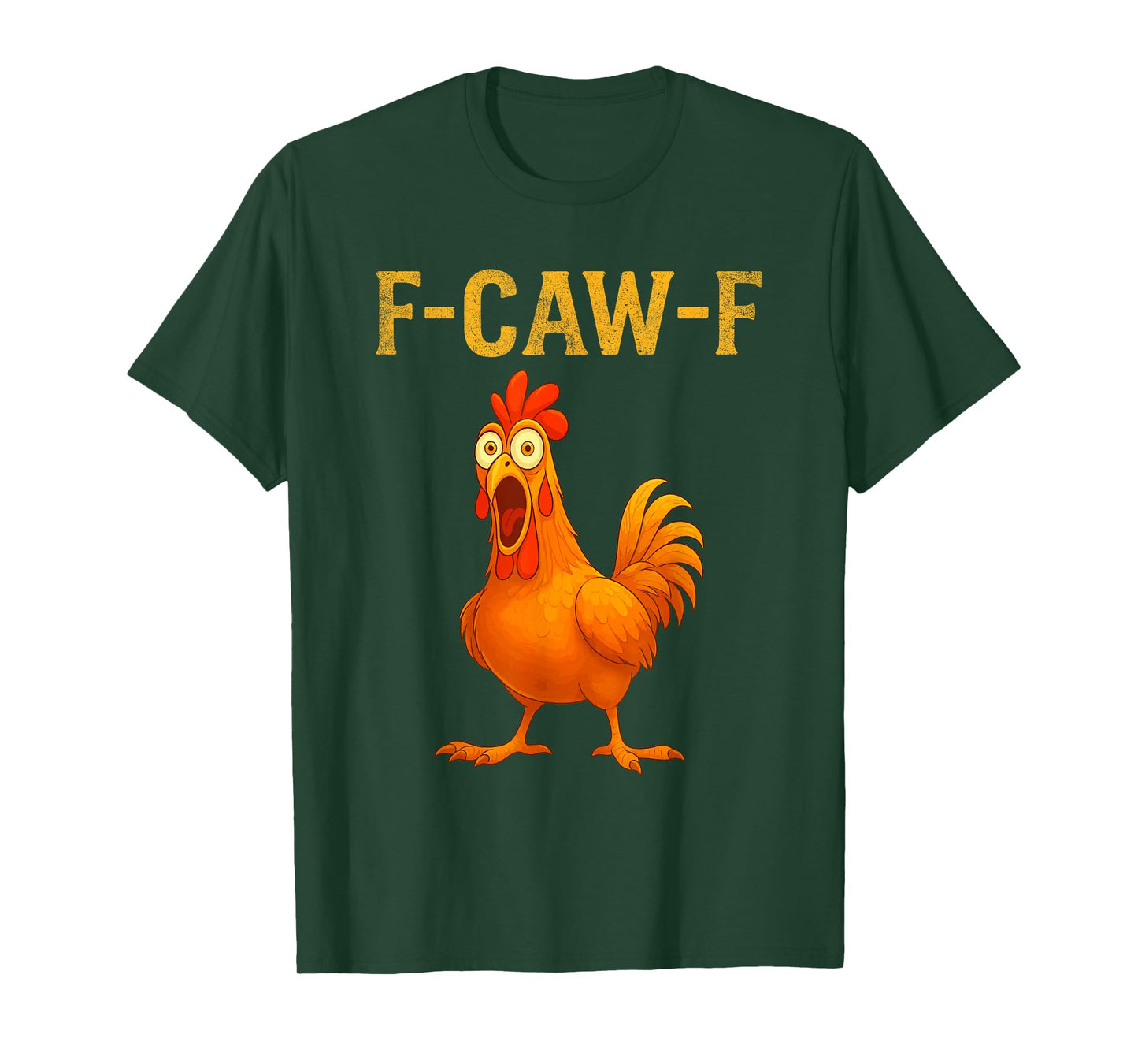 Funny F-Caw-F Chicken Quote Screaming Rooster Meme Halloween T-Shirt