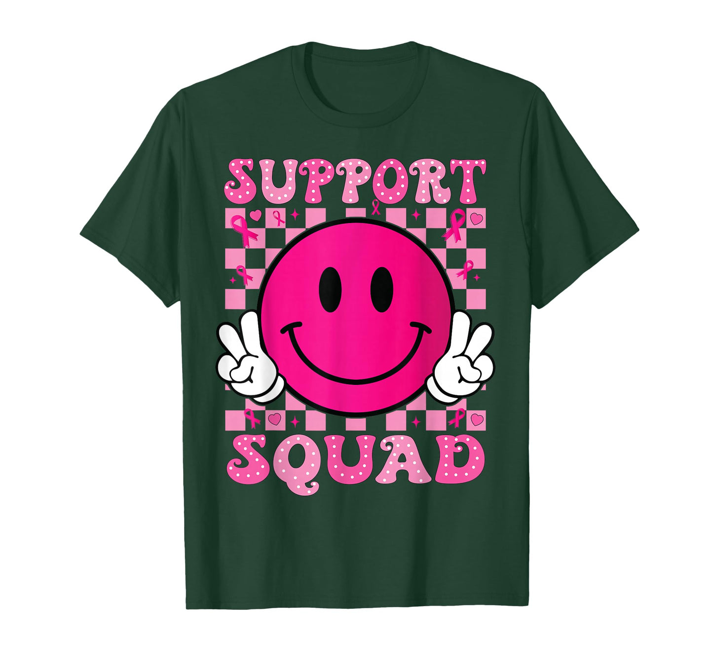 support squad breast cancer Awareness Smile Face T-Shirt