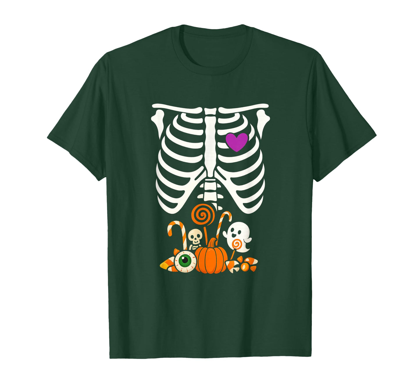 Halloween Skeleton Ribcage Candy Shirt Spooky Fun Tee T-Shirt