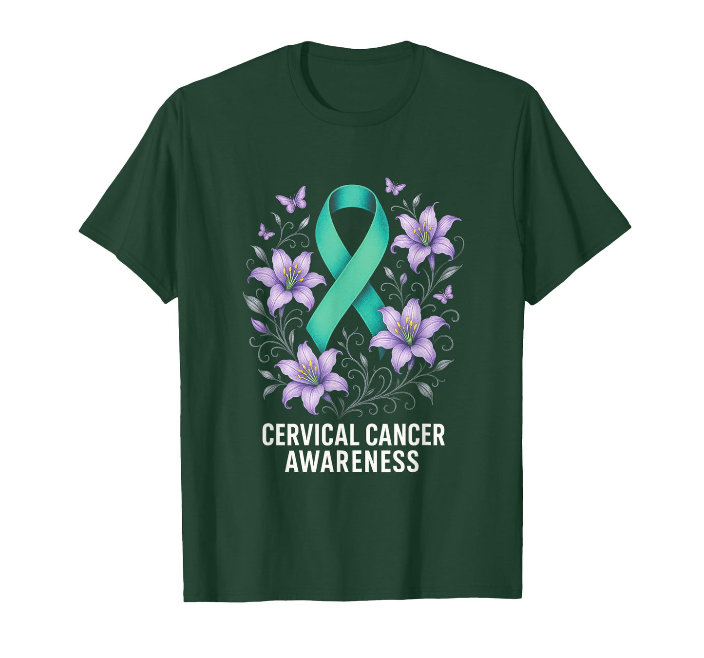 Cervical Cancer Awareness - Support Survivors Ribbon T-Shirt