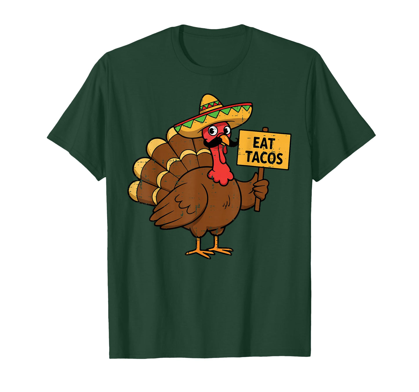 Thanksgiving Mexican Turkey Eat Tacos Funny Men Women Kids T-Shirt
