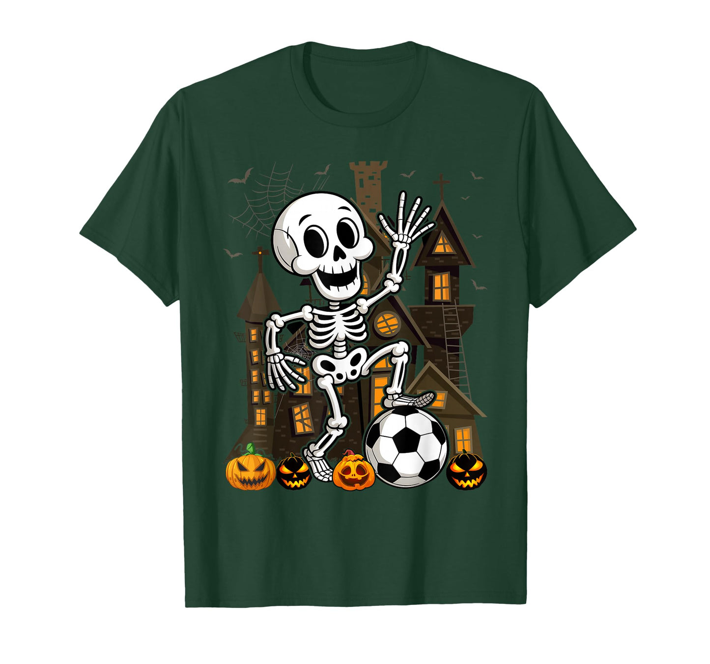 Soccer Skeleton Halloween Men Boys Player T-Shirt