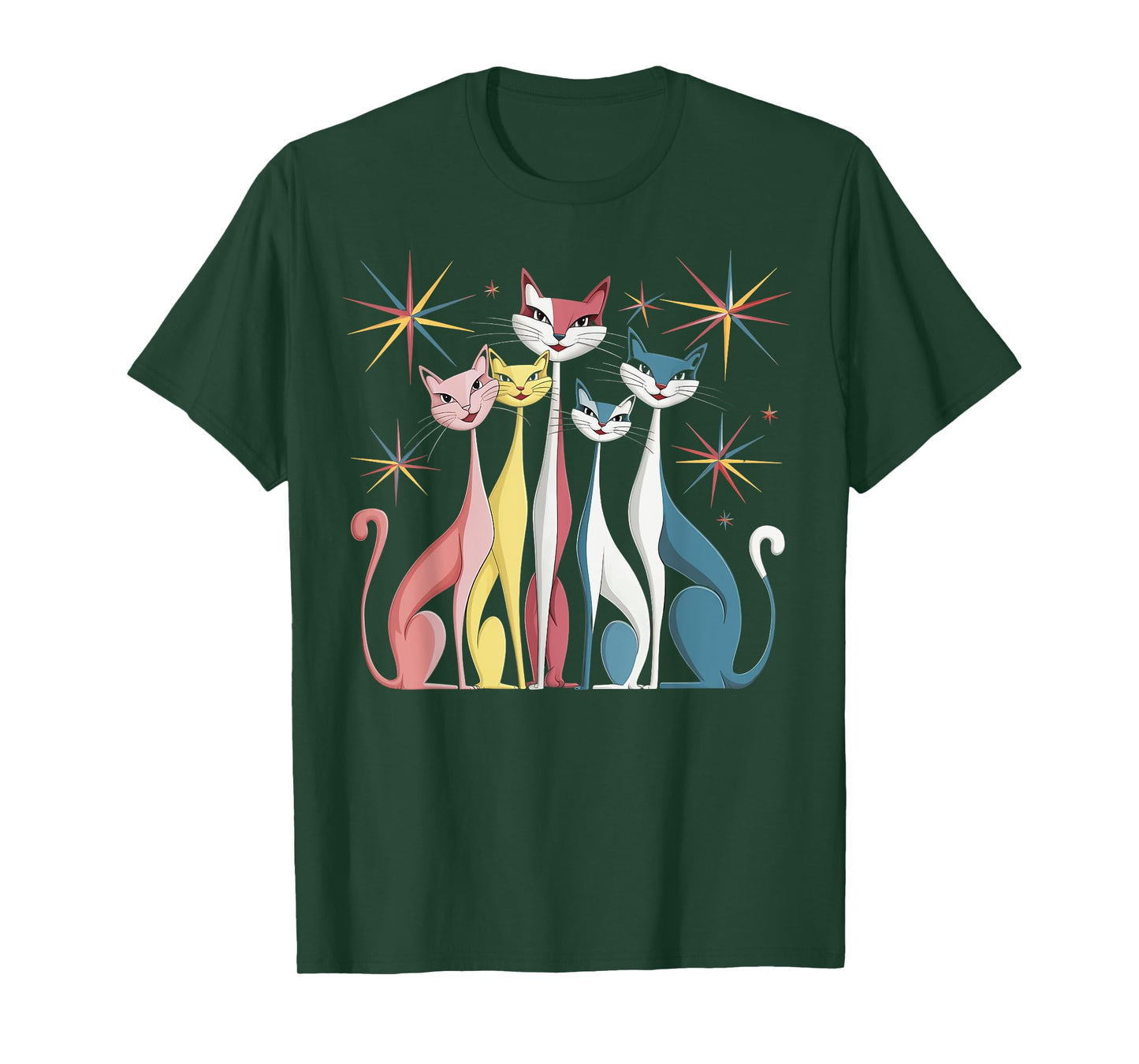 Cat Vintage Retro Mid-Century Modern Look Cats 50s 60s Style T-Shirt