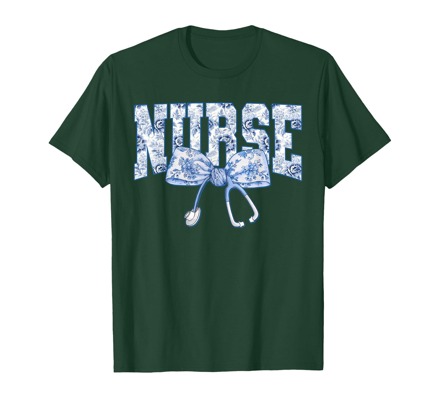 Nurse Coquette Bow Blue Stethoscope Nursing Medical Doctor T-Shirt