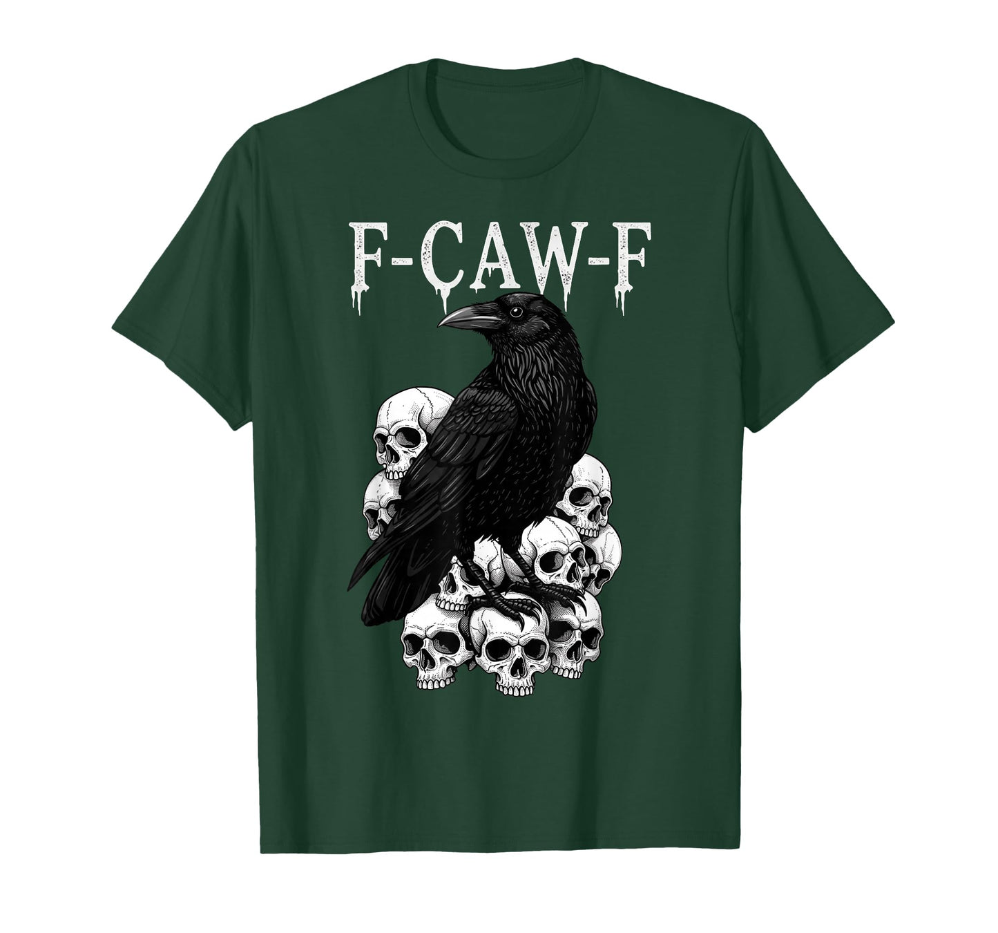 F-Caw-F Black Crow Funny Black Bird Moon Gothic Adult Humor T-Shirt