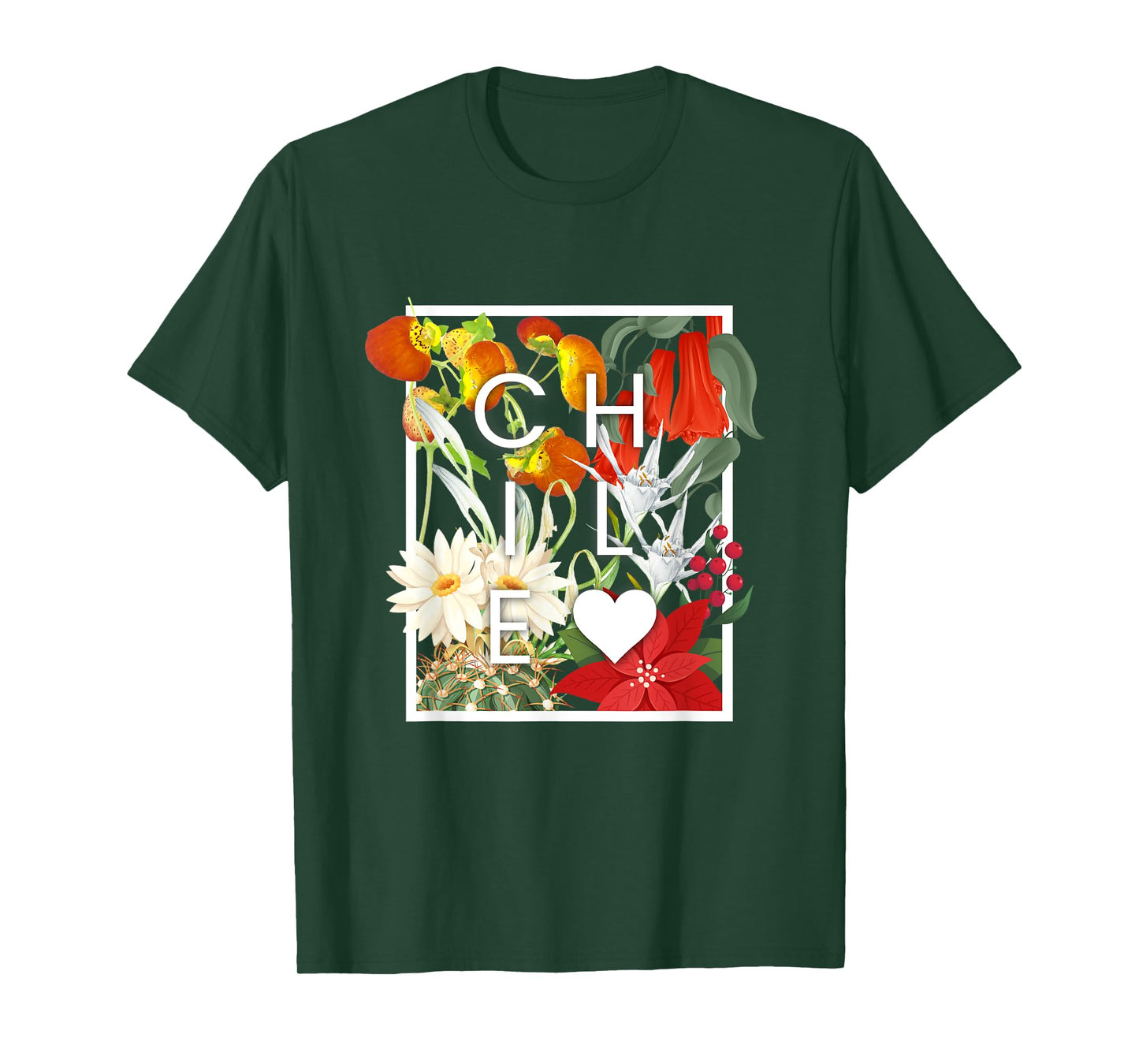 Flowers of Chile Word Art - Chilean Pride T-Shirt