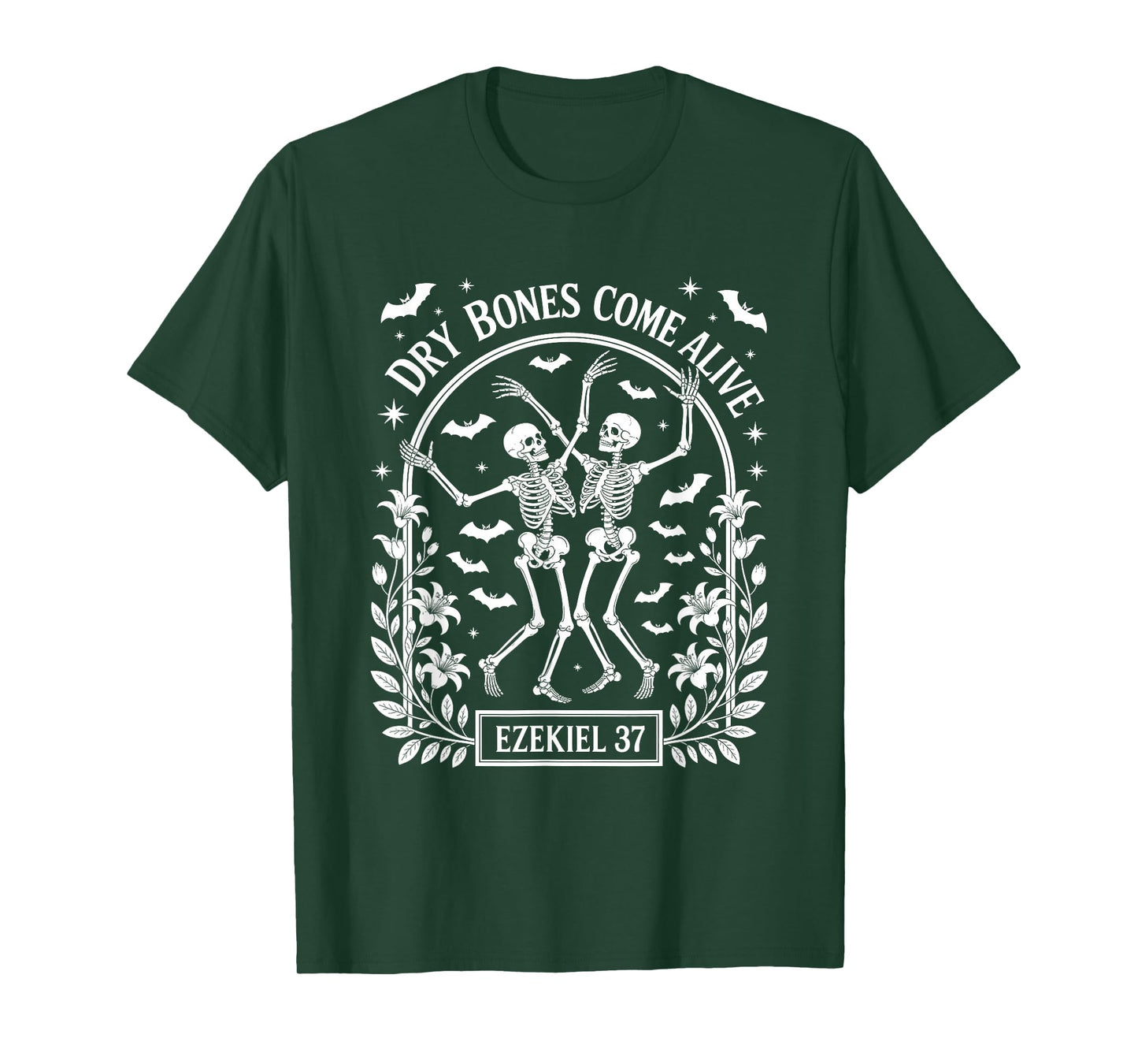 Dancing Skeleton Dry Bones Come Alive Christian Halloween T-Shirt