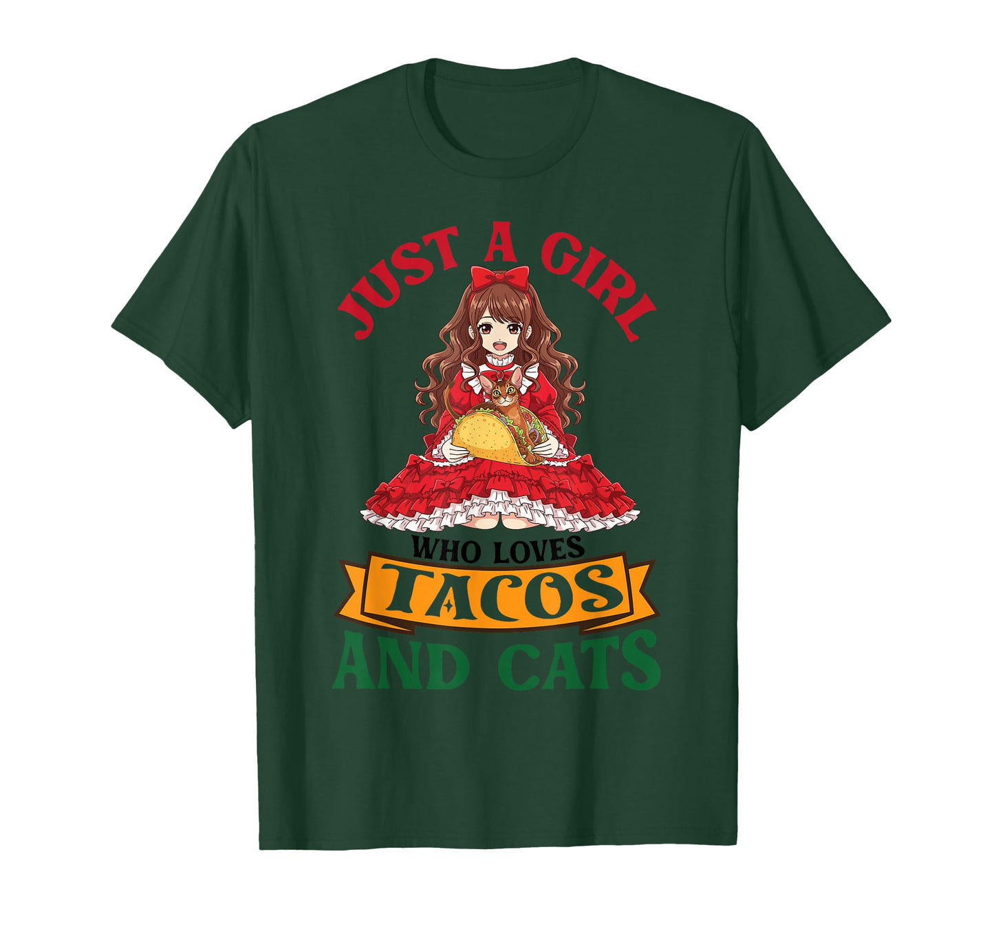 Just A Girl Who Loves Tacos and Abyssinian Cats Mother Mom T-Shirt