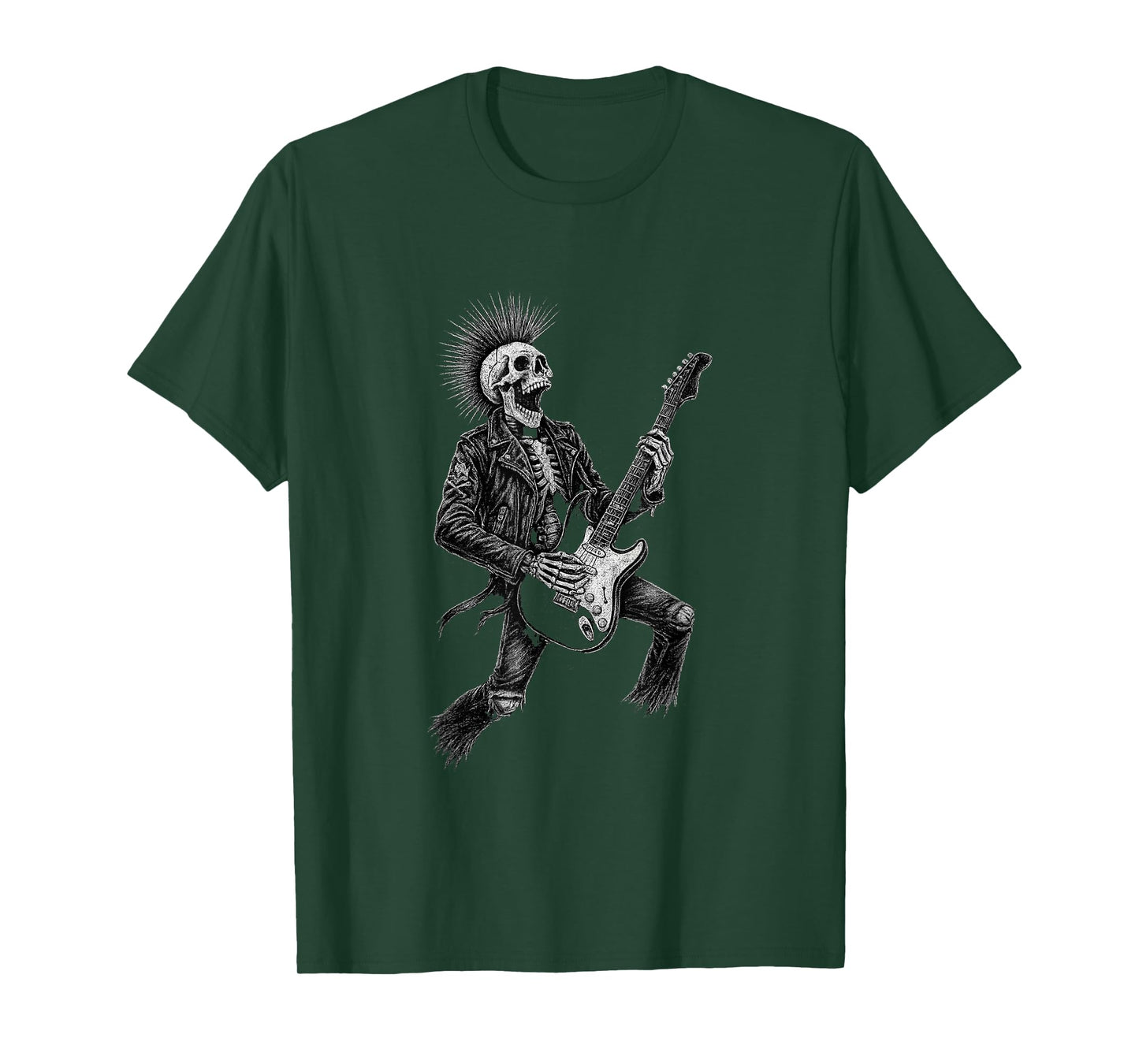 Grunge Skeleton Rock Guitarist Punk Heavy Metal Halloween T-Shirt