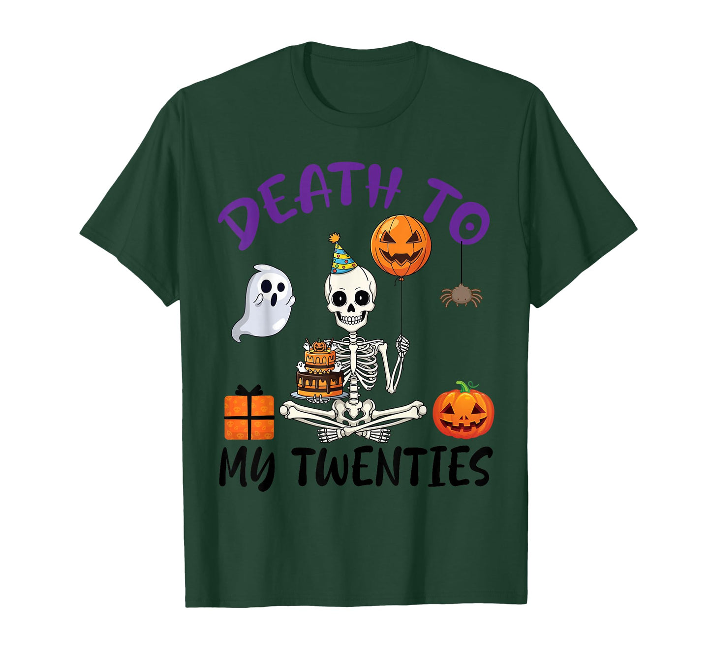 Death to My Twenties Funny Skeleton Halloween 20th Birthday T-Shirt
