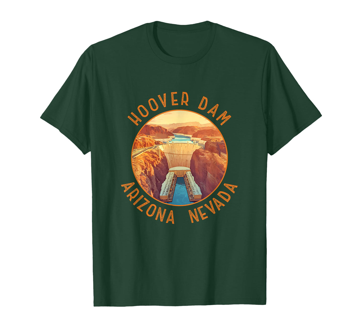 Hoover Dam Retro Distressed Circle Vintage T-Shirt
