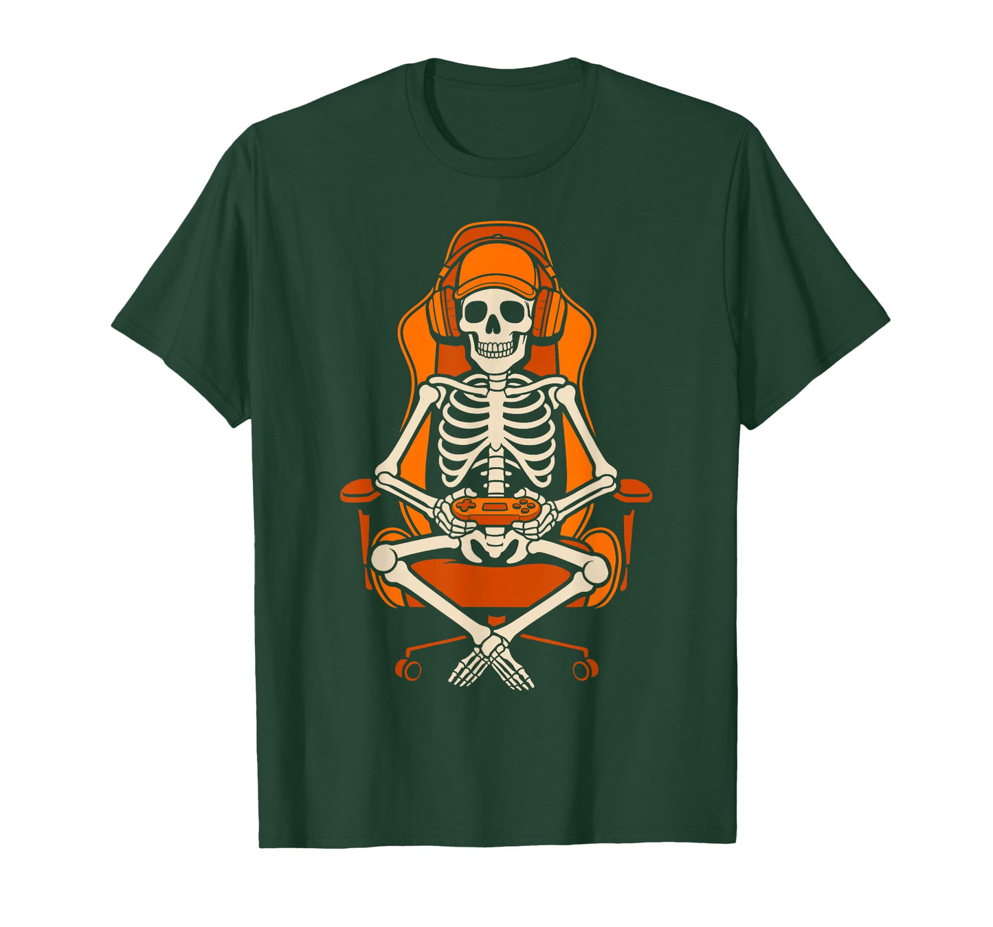 Skeleton Gamer Halloween Video Gaming Boys Girls Men Women T-Shirt