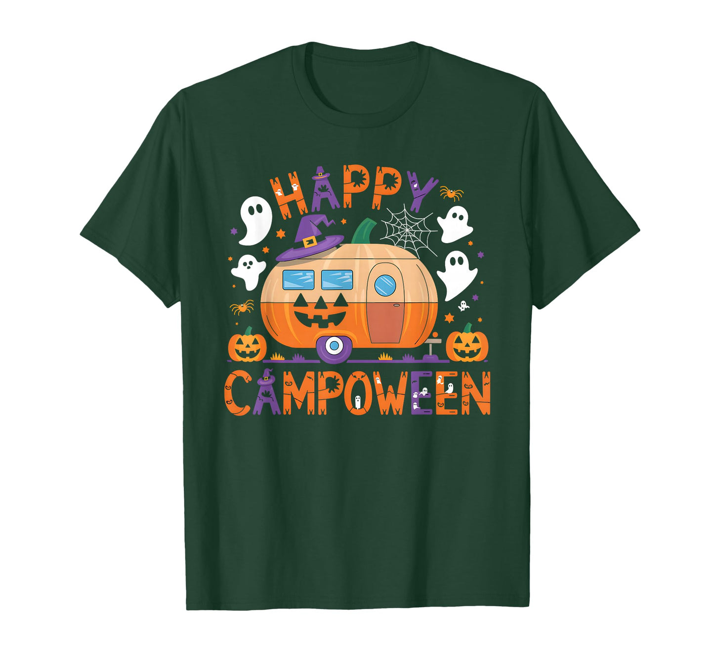 Happy Camp-O-Ween Halloween Camping Ghosts and Campfires T-Shirt