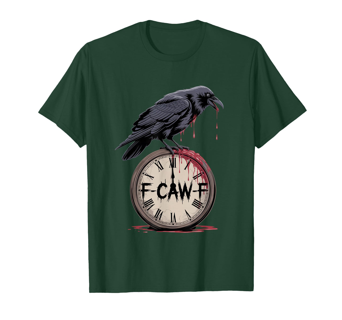 F-Caw-F Crow Funny Gothic Moon Black Bird Halloween T-Shirt