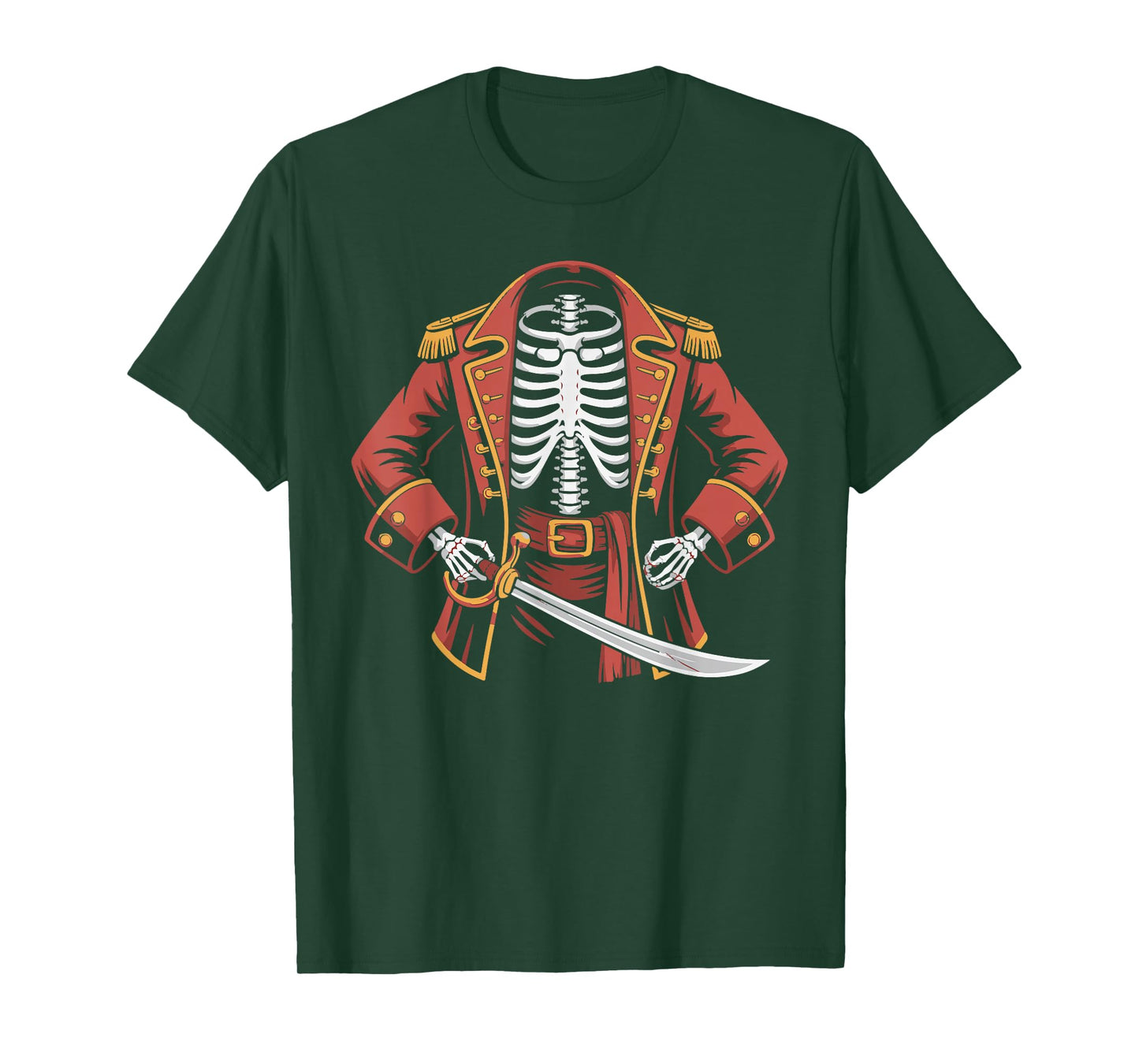 Funny Skeleton Pirate Costume Caribbean Cruise Halloween T-Shirt