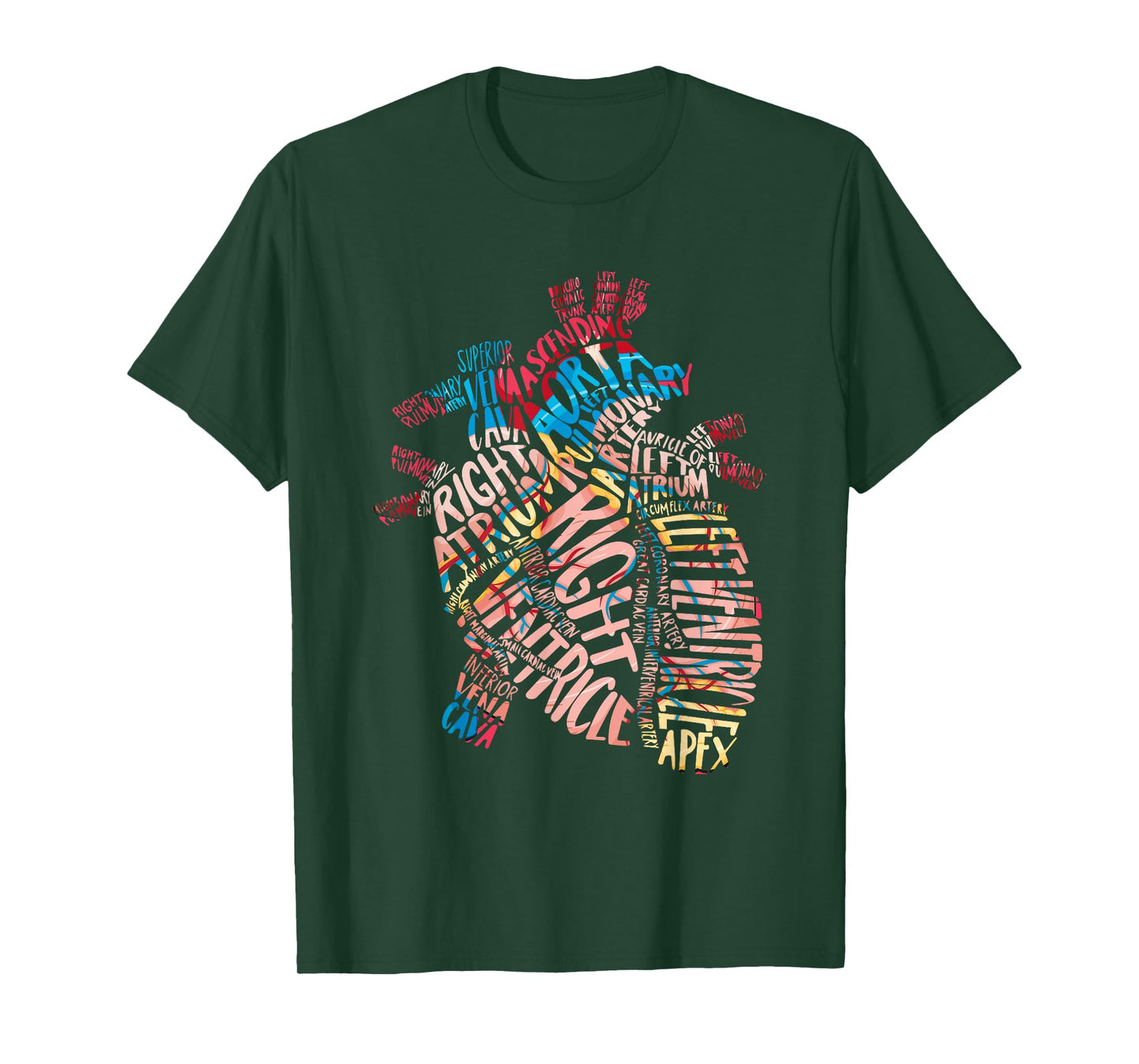 Anatomical Human Heart Cardiology Medical Cardiac Nurse T-Shirt