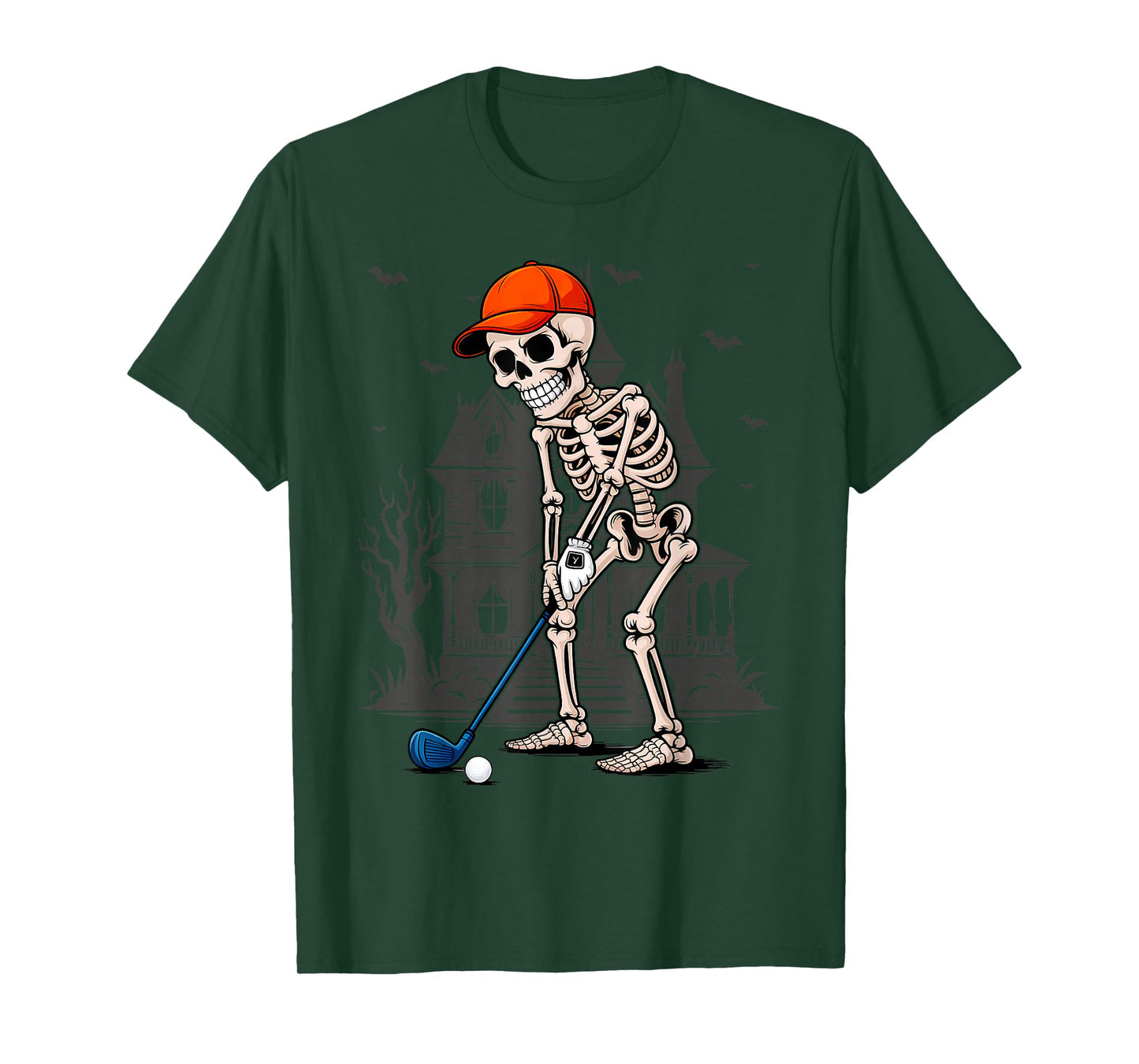 Funny Skeleton Golf Player Golfer Men Dad Halloween T-Shirt