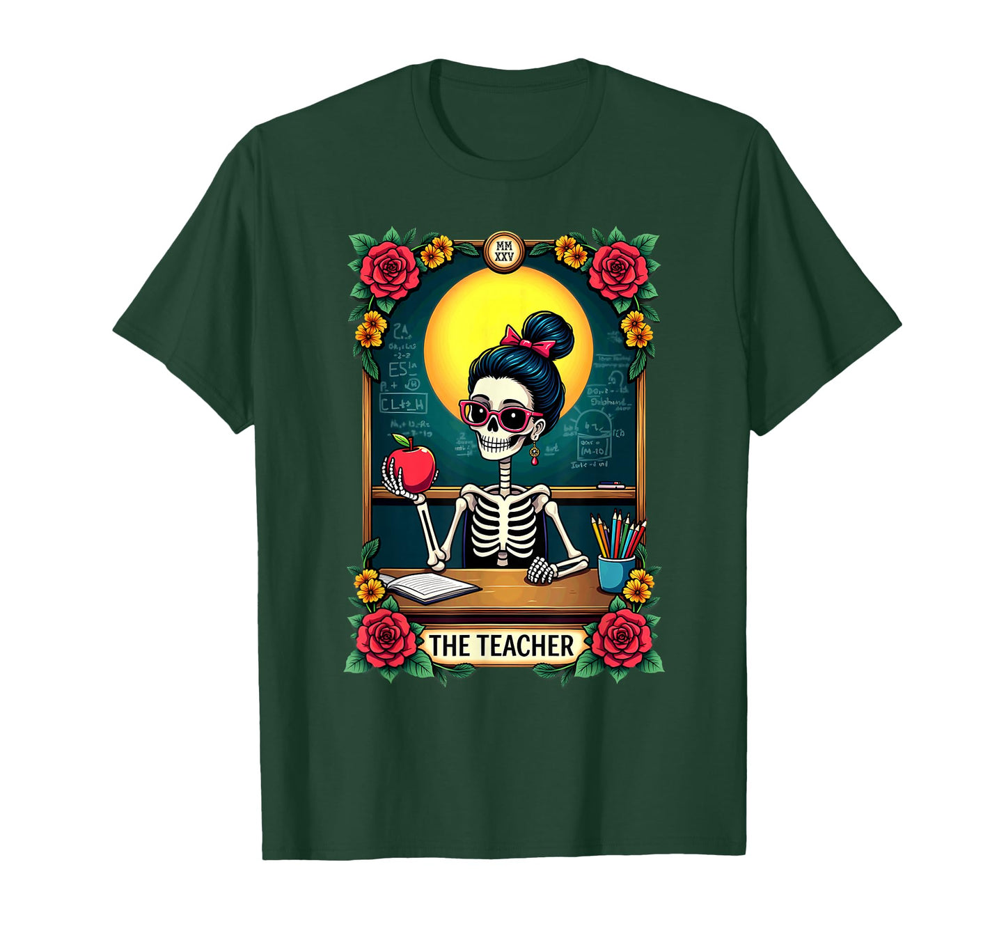 Gothic Tarot Card The Teacher Skeleton T-Shirt