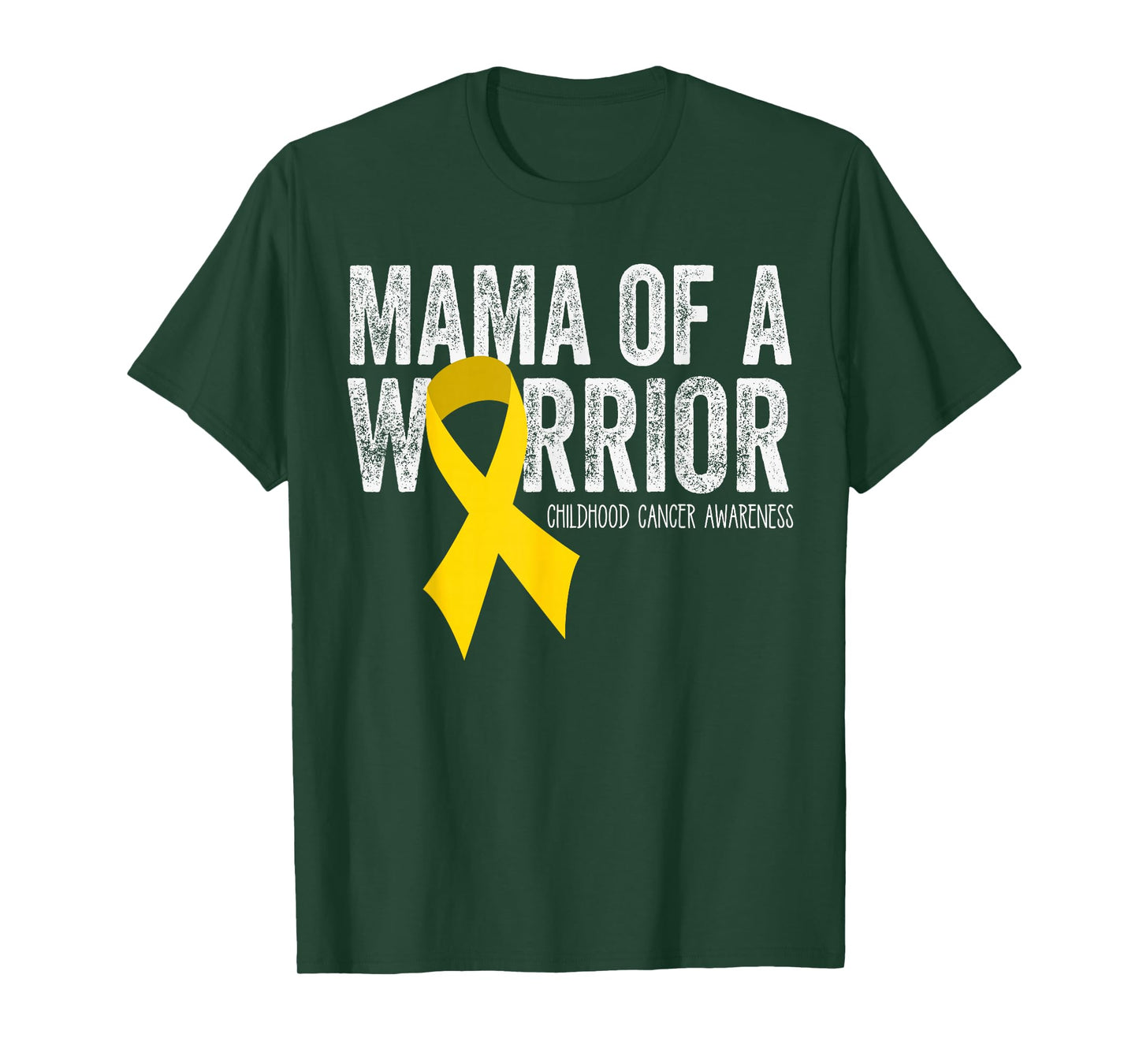 Mama of a Warrior Childhood Cancer T Shirt Ribbon Oncology T-Shirt