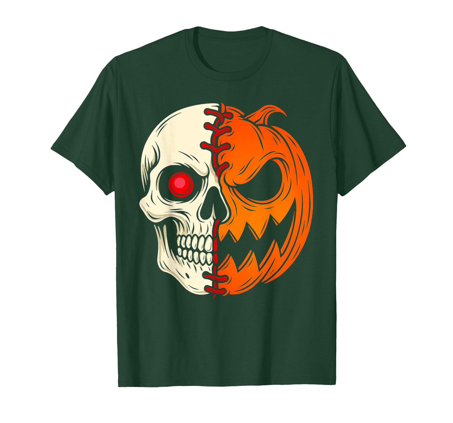 Halloween Baseball Player Pumpkin Skull Skeleton Spooky Kids T-Shirt