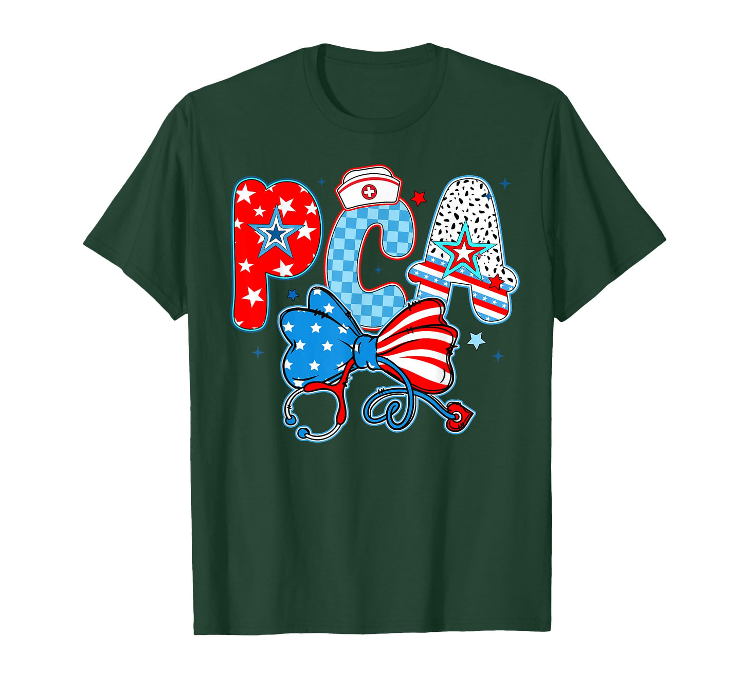 Patriotic USA PCA 4th of July National Nurse Week 2025 T-Shirt