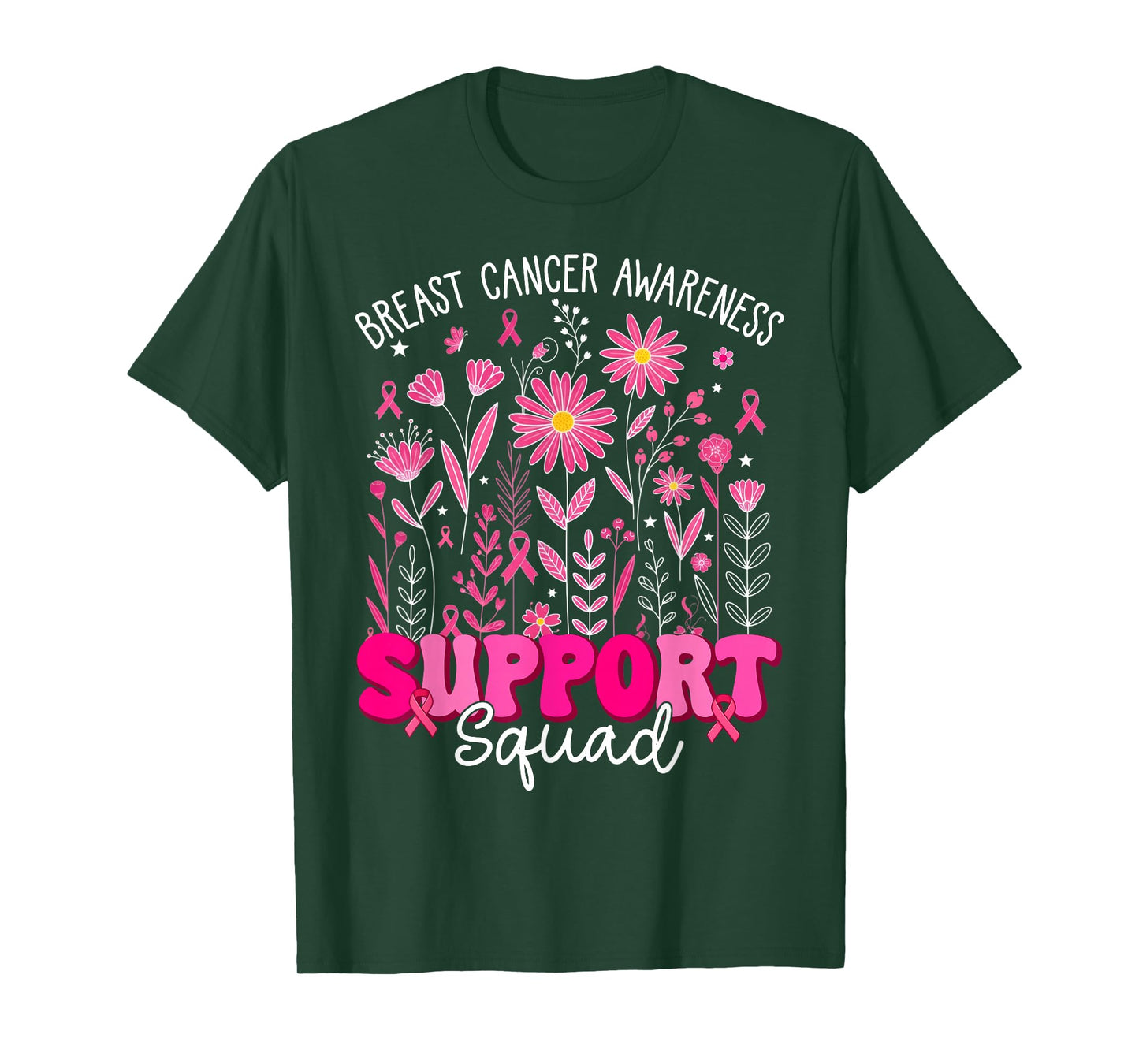Support Squad Wildflower Breast Cancer Awareness Month Women T-Shirt