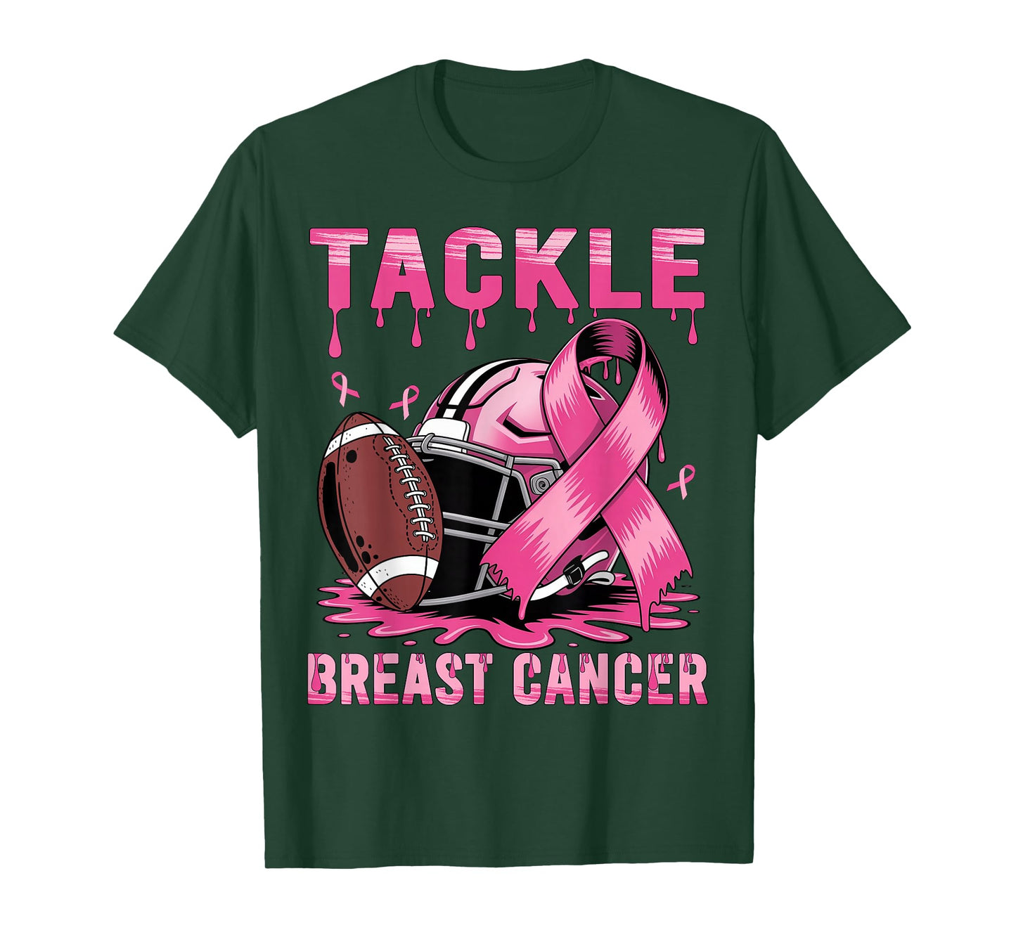 Tackle Breast Cancer Football Pink Ribbon Breast Cancer T-Shirt